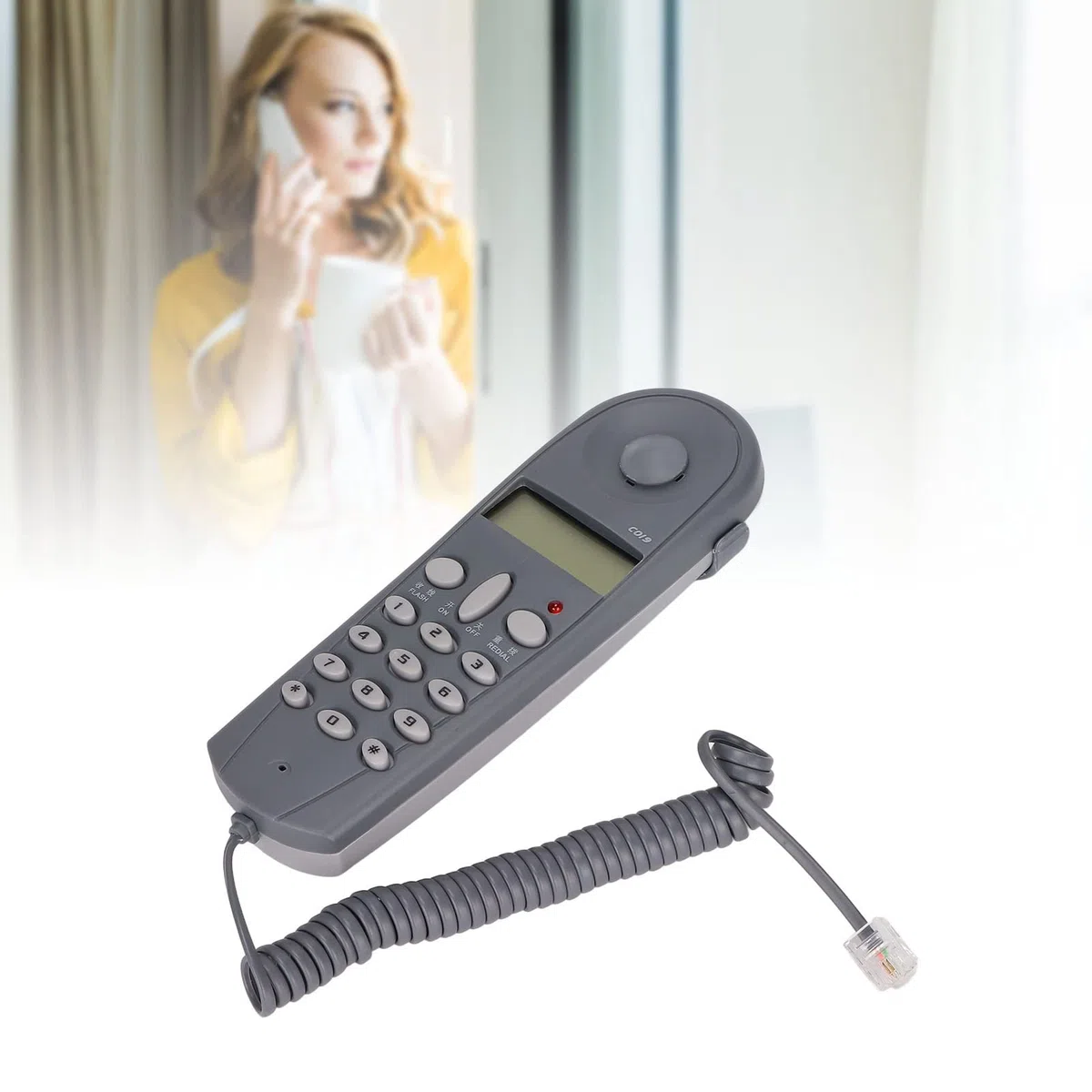 Telefon przewodowy naścienny, telefony naścienne Telefon stacjonarny z redukcją szumów Ponowne wybieranie ostatniego numeru dla domowego biura Hotelowego Salonu