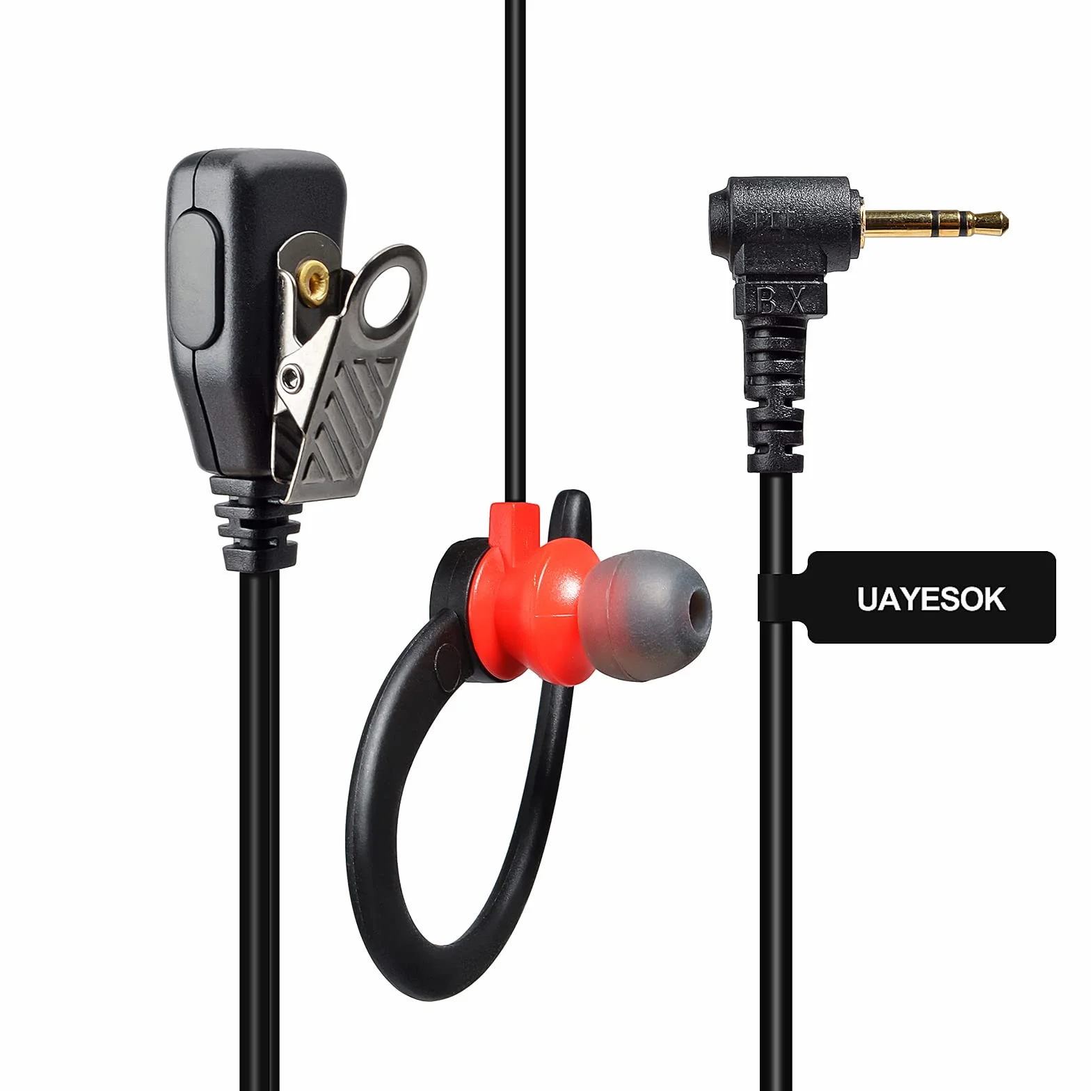 UAYESOK Słuchawki Walkie Talkie 1 pin, 2,5 mm Jack Radio zestaw słuchawkowy w kształcie litery G, miękkie nauszniki, słuchawki bezpieczeństwa do motorola Talkabout TLKR T92 H20 PMR446 T60 T80 T82