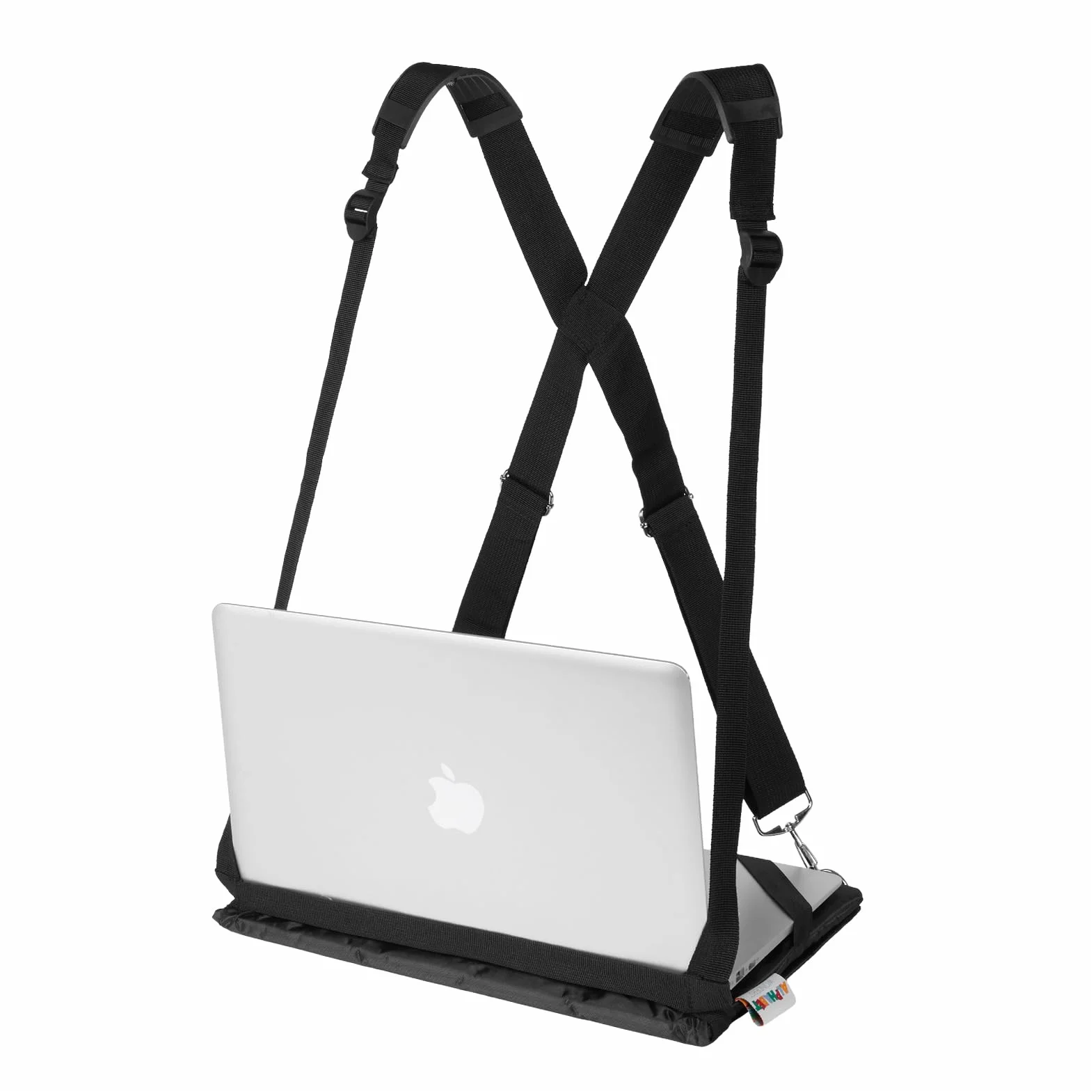 Uprząż do laptopa, regulowane biurko na laptopa, kompatybilne z laptopami, tabletami, notebookami, MacBookiem (do 14 cali), w zestawie podkładka pod mysz z pianki z pamięcią kształtu