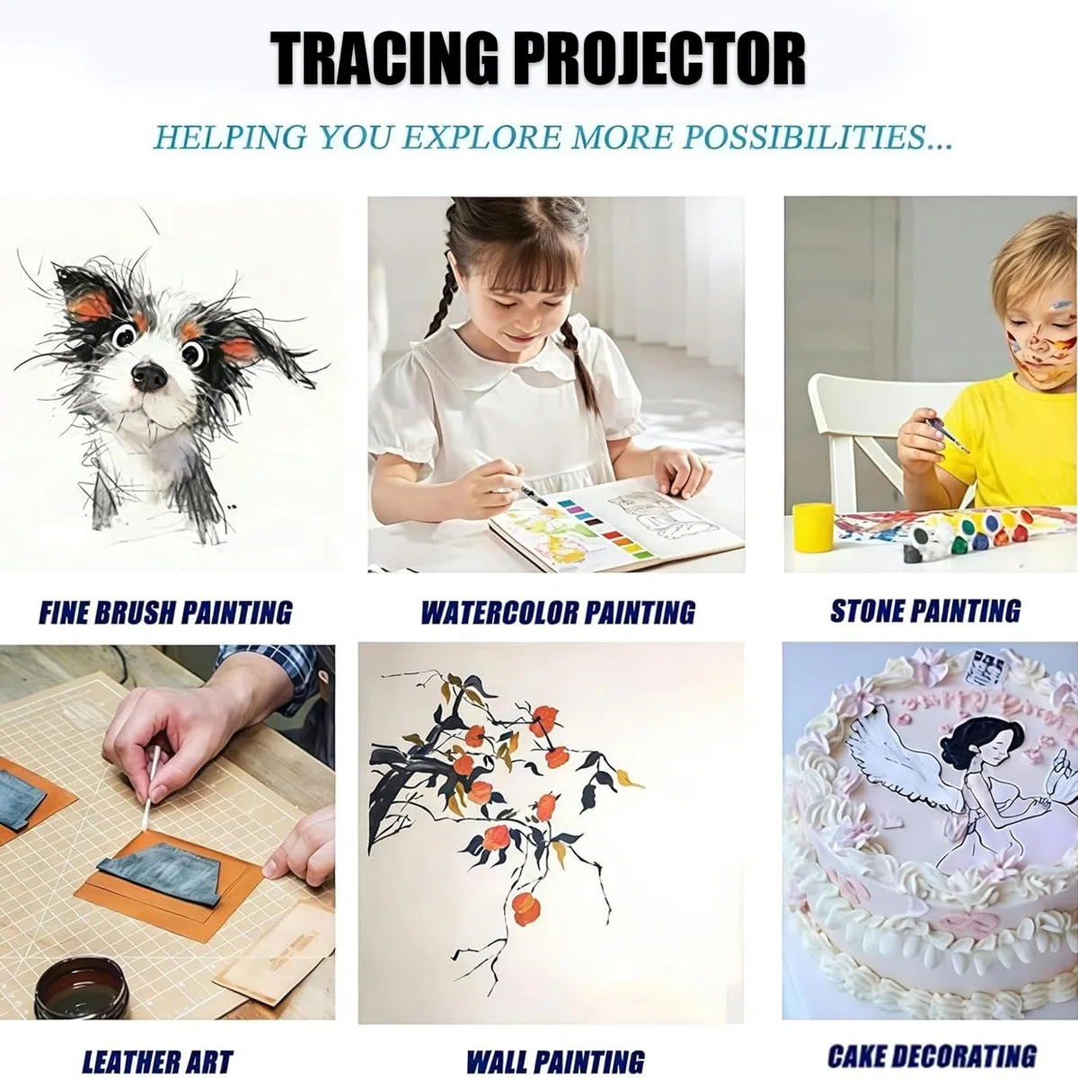 Projektor Smart Art do śledzenia i rysowania, kompatybilny z wieloma urządzeniami, idealny dla początkujących i kreatywnych projektów
