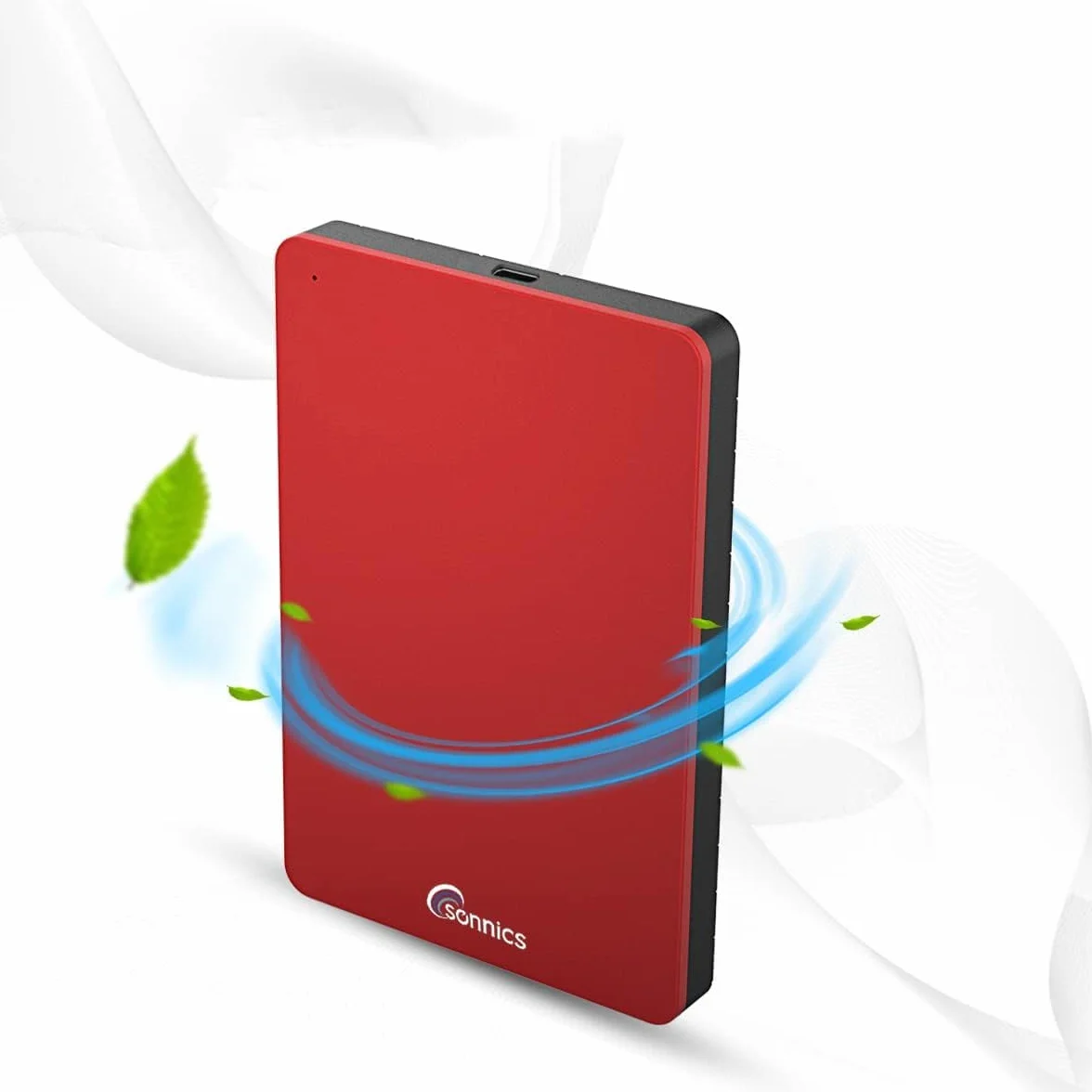 Sonnics 500GB Type C USB 3.1 Zewnętrzne Przenośny Dysk Twardy dla Okna PC, Mac, Smart TV, XBOX ONE/Seria X & PS4 /PS5, Czerwony
