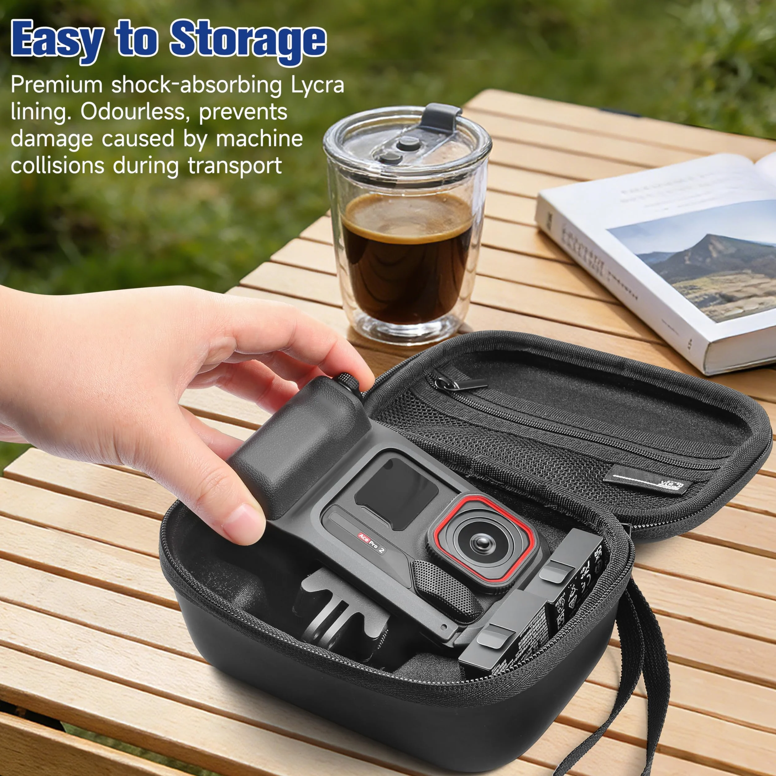 STARTRC VCR Pokrowiec na Insta360 Ace Pro 2 Xplore Grip Pro Bundle Case Przenośny Podróżny Hard Shell Pamięć 2 Baterie Akcesoria