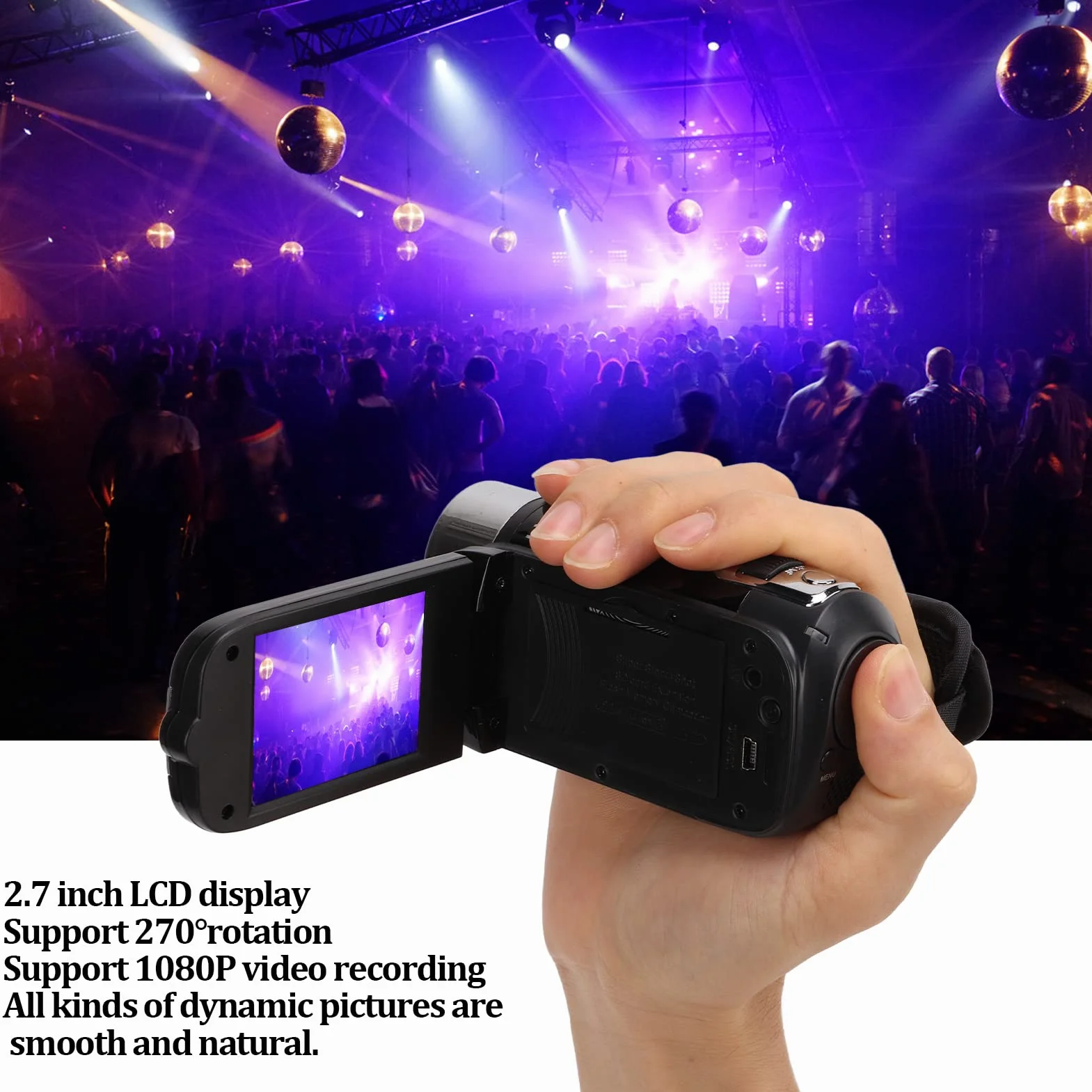 Greensen Kamera cyfrowa 4K 48 MP, 16 x zoom cyfrowy, 2,7", obracany o 270°, kamera wideo dla początkujących i dla początkujących (czarna)