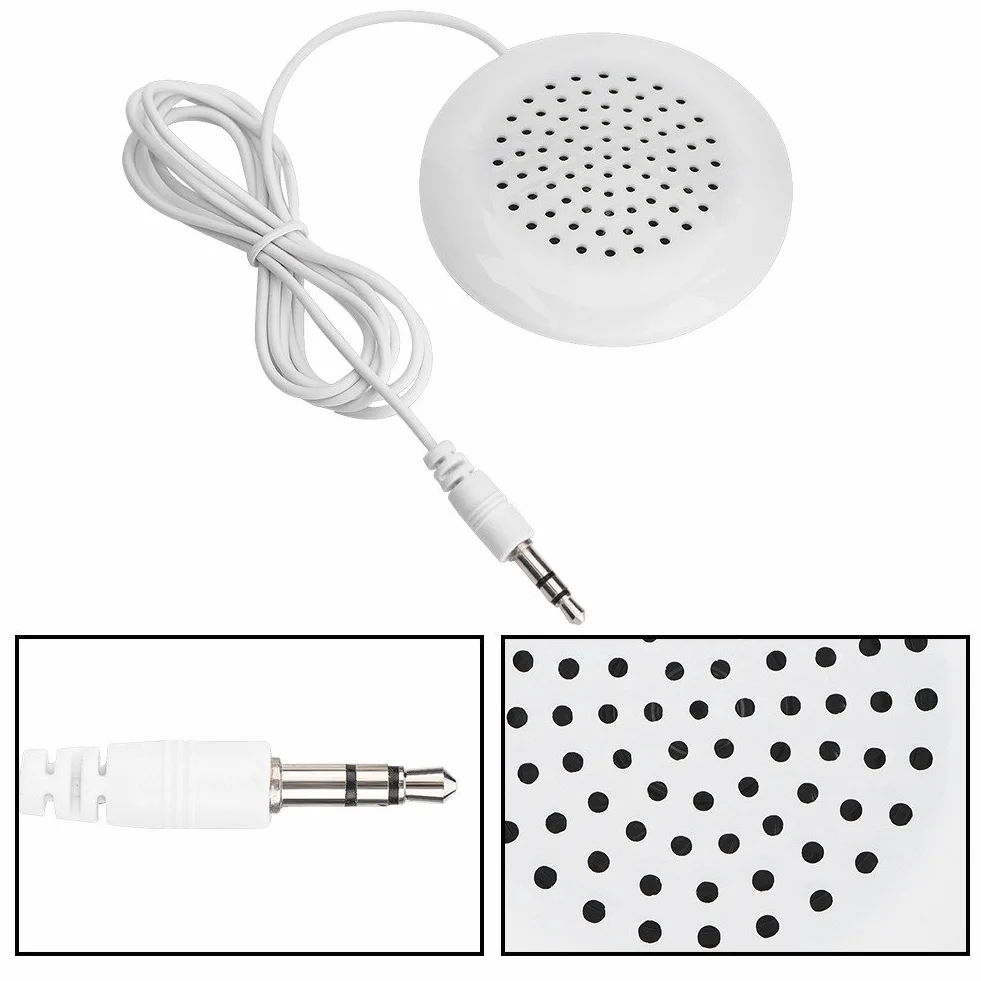 Przenośne głośniki liniowe Głośnik na poduszkę, mini głośnik 3,5 mm, głośnik pod poduszką do telefonu MP3 Przenośna płyta CD (biała), Głośnik Mini głośnik Przenośny głośnik 3 5 mm Poduszkowy głoś
