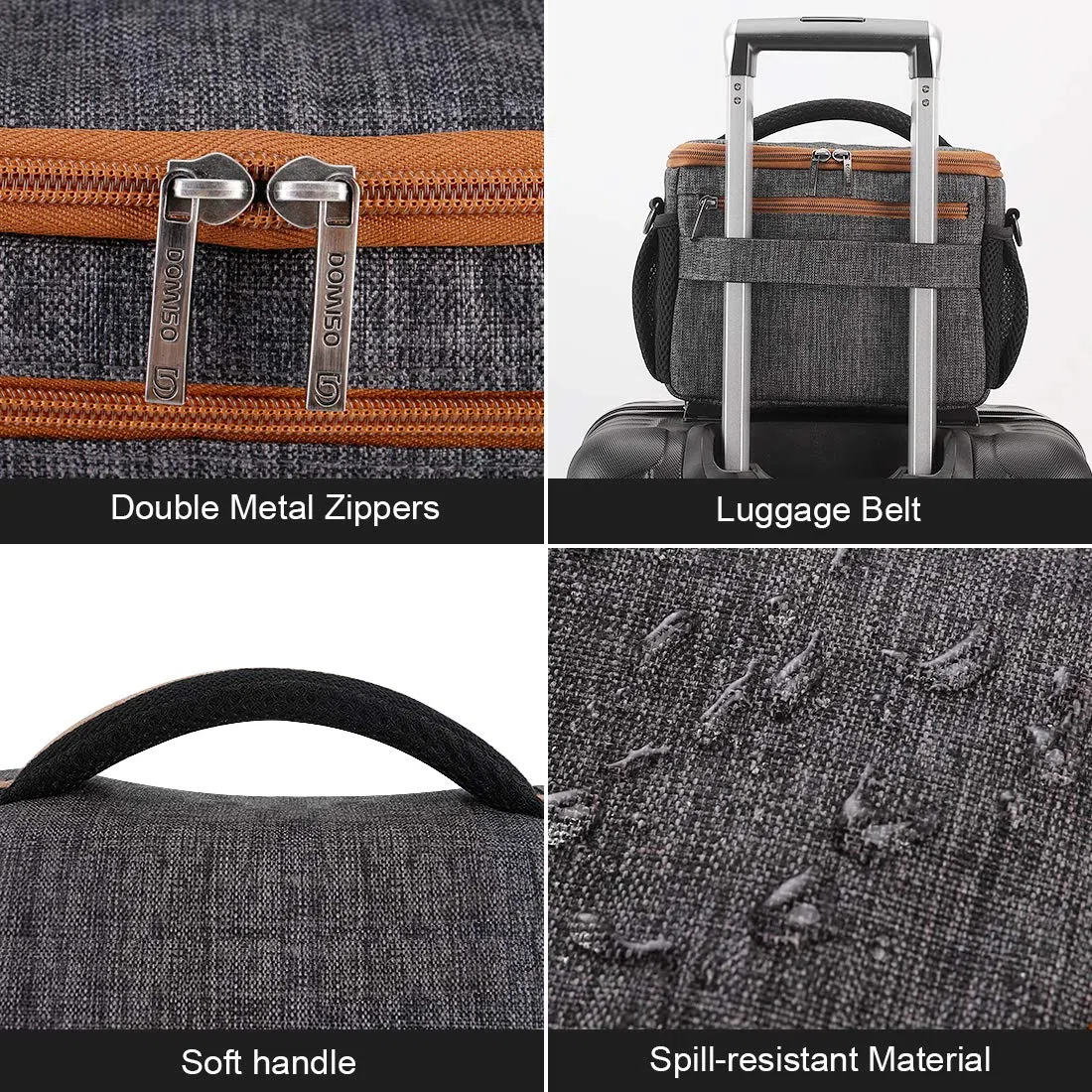 DOMISO SLR DSLR Kameratasche Wasserdicht Fototasche Grau