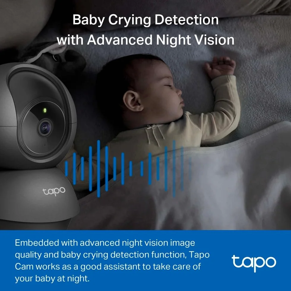 TP-Link Tapo C201 | Kamera Wi-Fi 2K do monitoringu wnętrz | Detekcja ruchu i dźwięku | Dwukierunkowe audio | Tryb nocny | Obsługa karty microSD do 512 GB | Kompatybilna z Alexa i Google Home