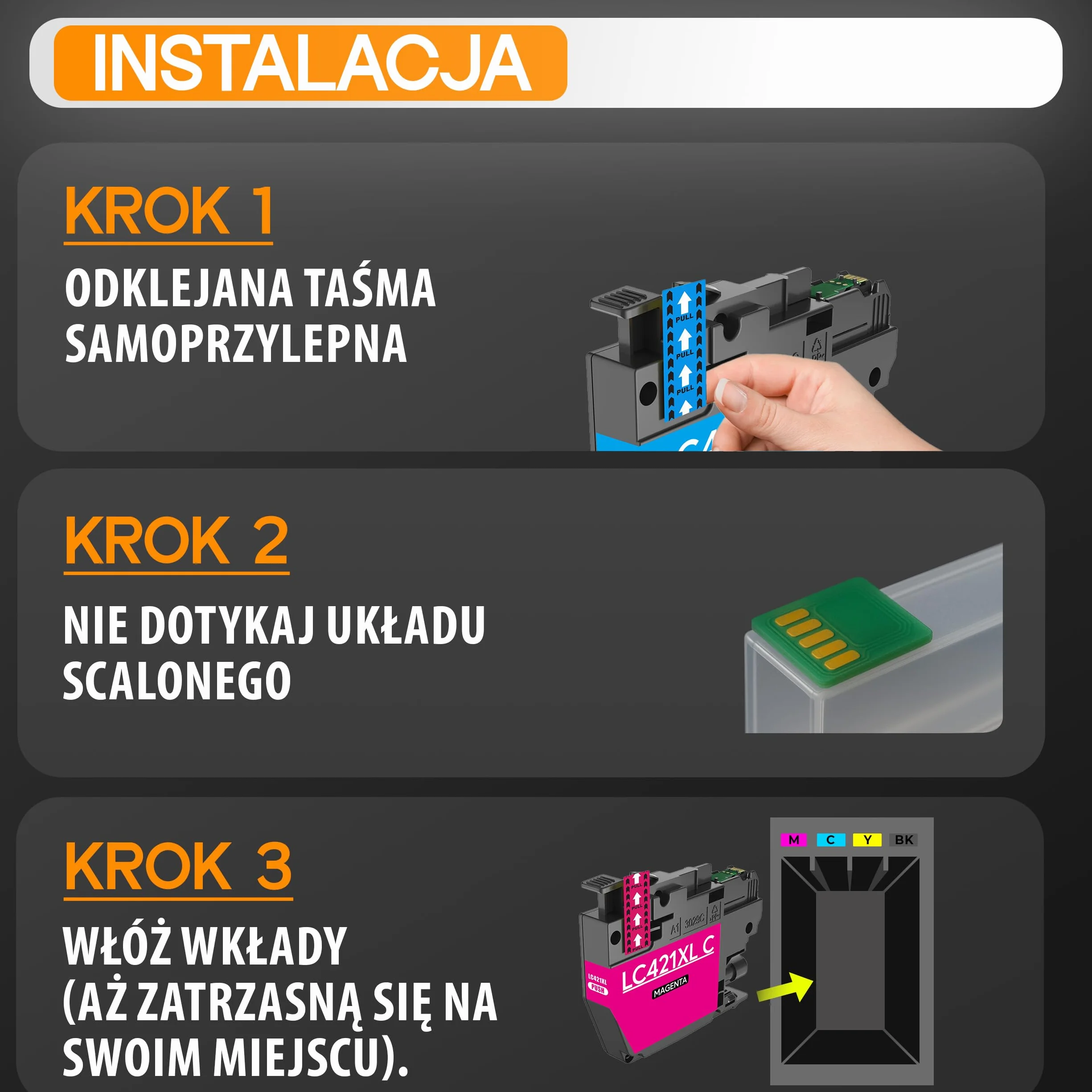 Supply Guy LC421XL Kartridże kompatybilne z Brother LC421 LC421VAL do DCP-J1050DW DCP-J1140DW MFC-J1010DW Multipack 8 Wkłady atramentowe