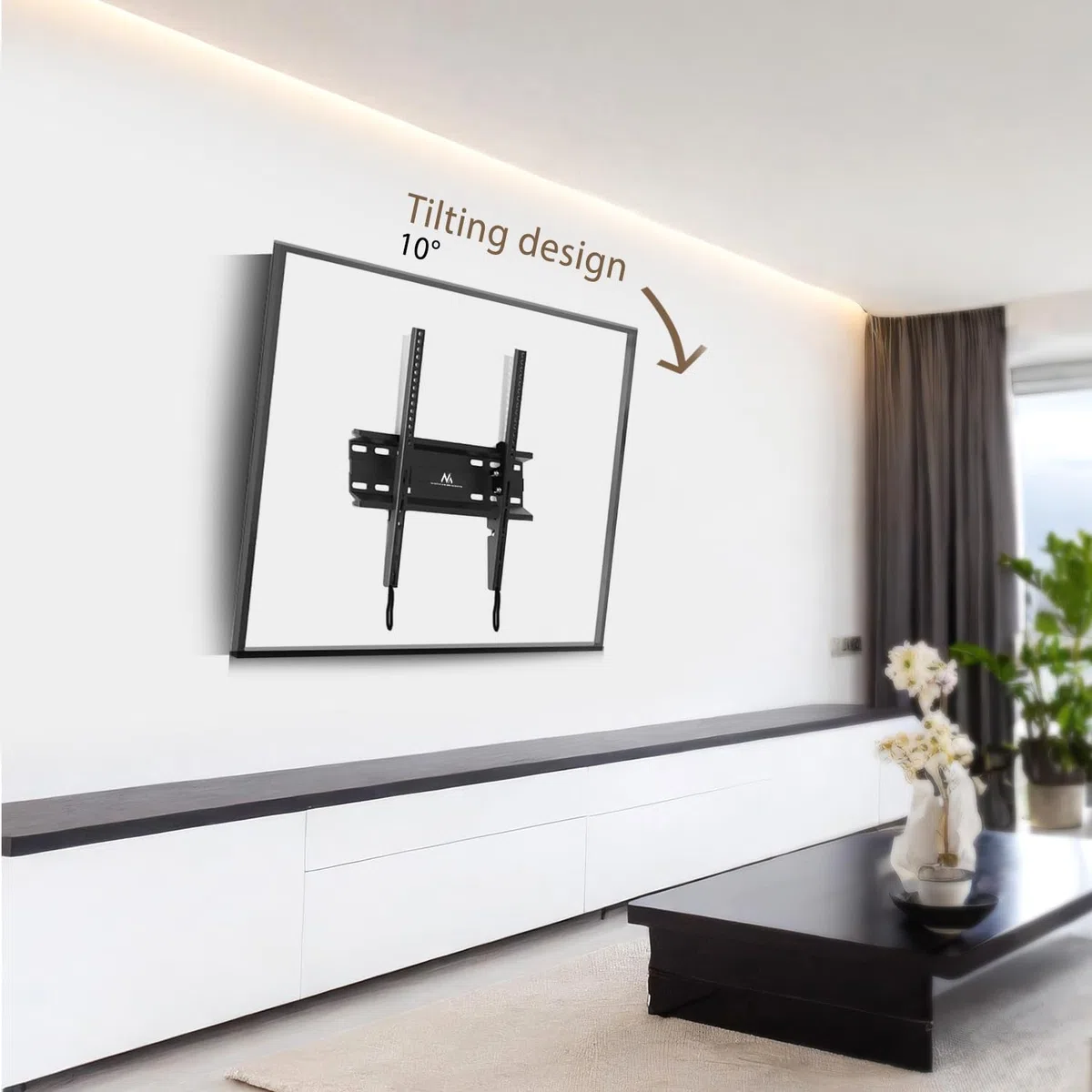 Maclean MC-748A uchwyt ścienny do telewizorów uniwersalny do monitorów 32-70" OLED/QLED/LCD/LED/plazmowych/telewizorów maksymalne obciążenie do 45 kg VESA od 100 x 100 do 400 x 400 mm