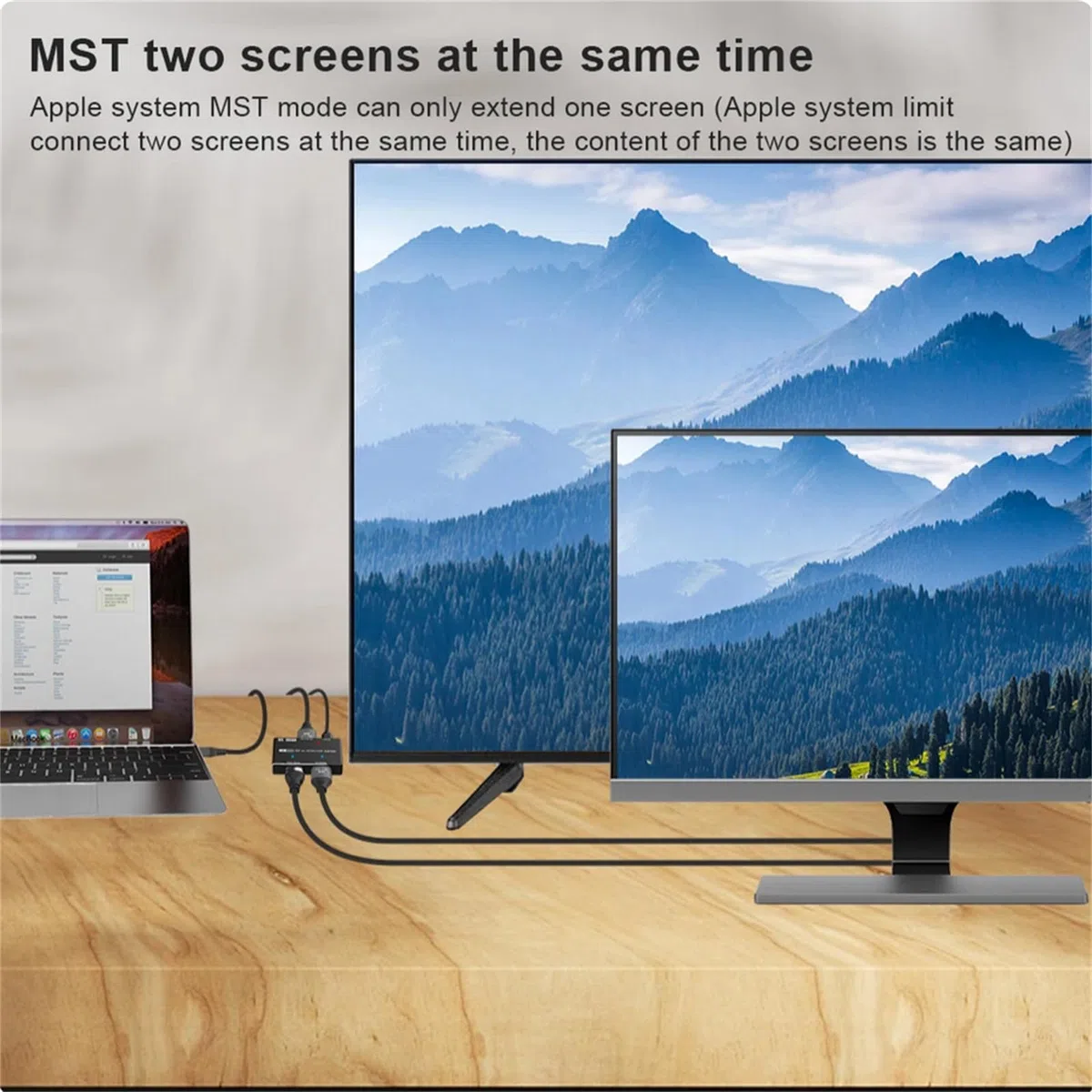 DAGIJIRD Rozdzielacz DP na HDMI/DP 8K @30Hz DisplayPort Multi Monitor Adapter Konwerter DisplayPort na HDMI/DP Adapter Multi Monitor Splitter