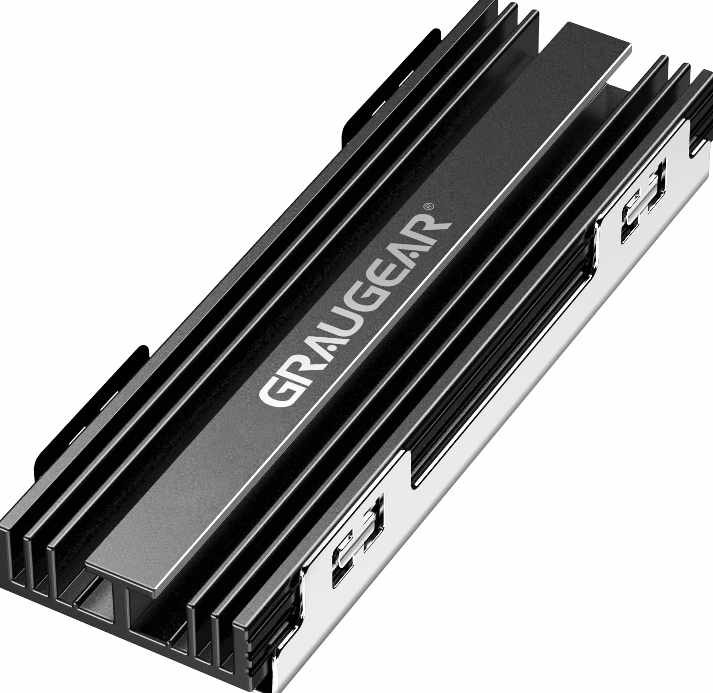 GRAUGEAR Radiator do M.2 NVMe SSD, zestaw chłodnicy Heatsink do Playstation5, PS5 Slim, z pokrywą odprowadzającą ciepło (aluminium)