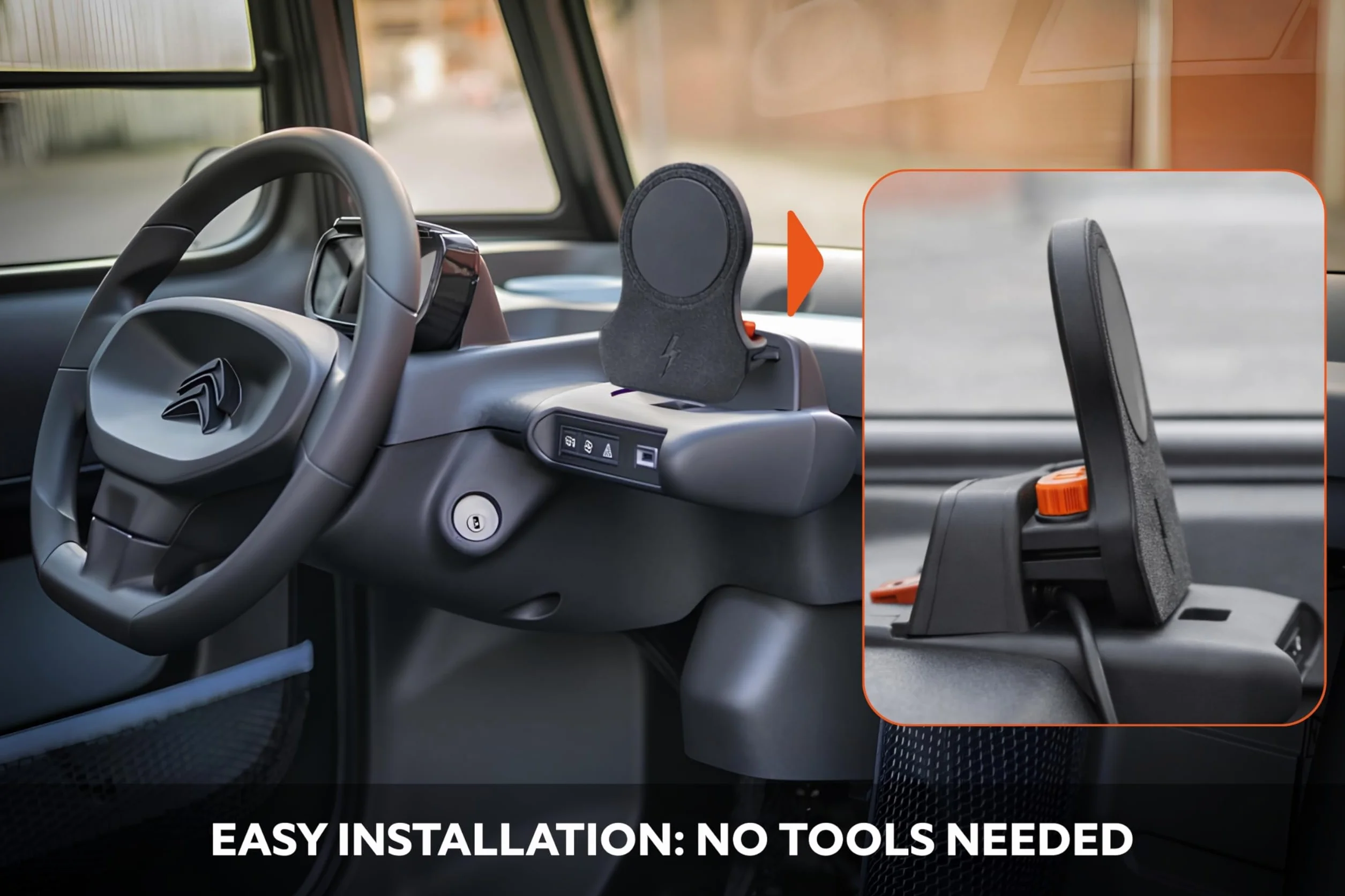 Uchwyt na smartfon do MagSafe z bezprzewodowym ładowaniem 15 W, pasuje do Citroen Ami, do Opel Rocks-e, Fiat Mickey - magnetyczny uchwyt na telefon komórkowy do nawigacji, nawigacji, muzyki