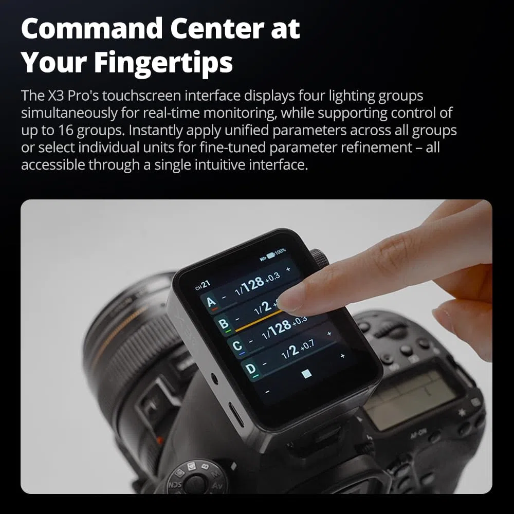 Godox X3Pro S TTL Wireless Flash Trigger for Sony Camera, 2.4''Full Color Touchscreen,Built-in 2930mAh Li-ion Battery,2.4G Wireless with Multi Modes,APP Support,USB-C Fast Charging
