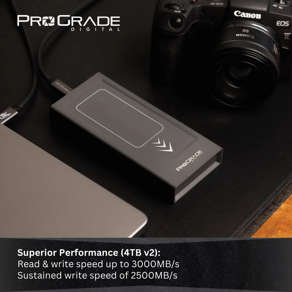 Dysk zewnętrzny SSD ProGrade Digital Professional 4TB v2 USB 4.0, stała prędkość transferu 2500 MB/s (PG10)