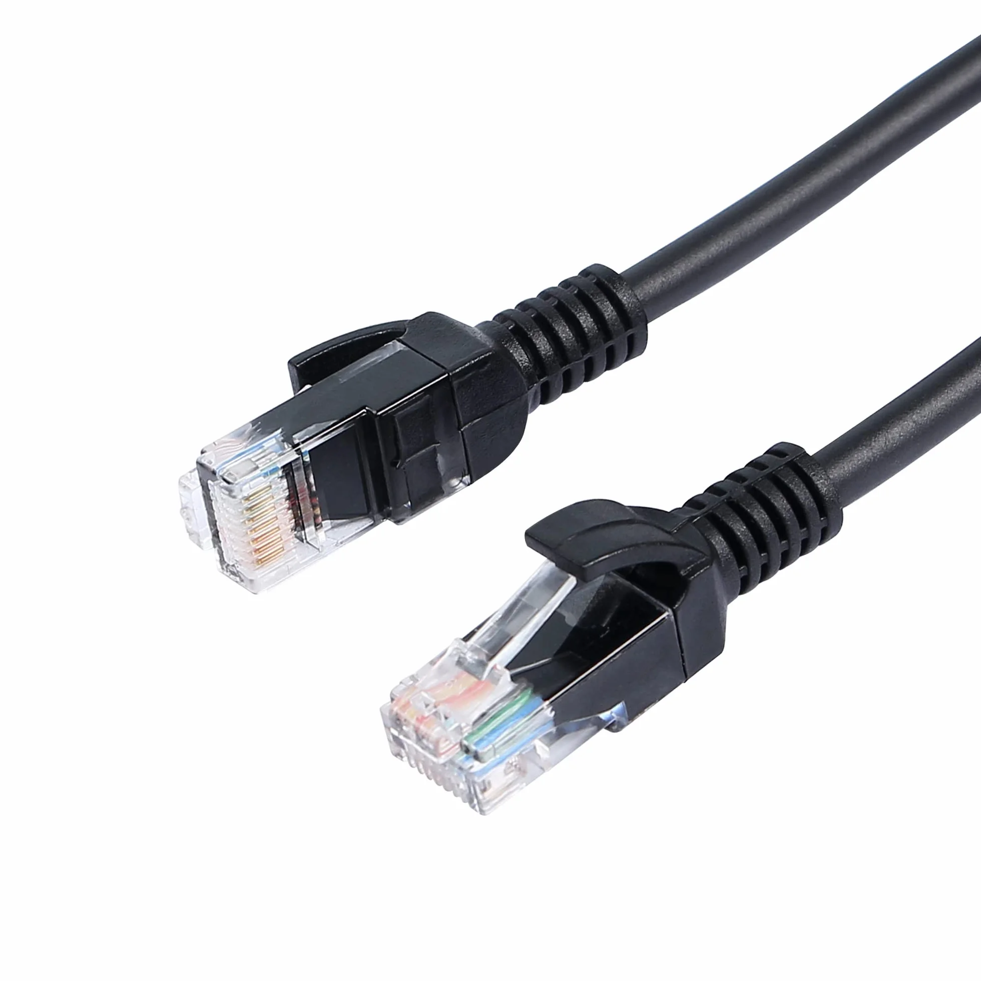 Spiralny Ethernet Cat5e Chowany RJ45 LAN Kabel do Laptopów, Komputerów Stacjonarnych, Routerów, Dekoderów - Rozciągany do 2,5 m
