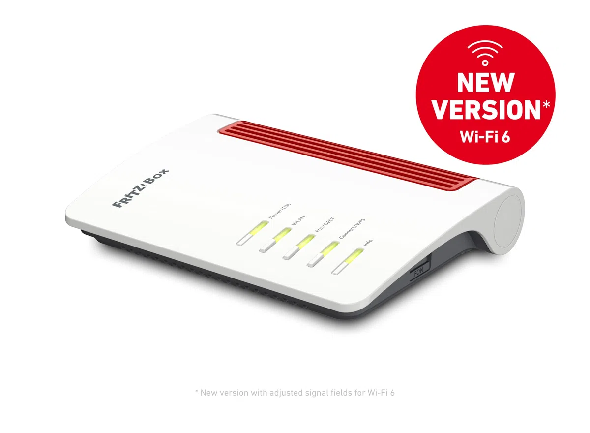 AVM FRITZ!Box 7530 AX międzynarodowy (Wi-Fi 6 Router, 1.800 Mb/s (5 GHz) i 600 Mb/s (2,4 GHz), do 300 Mb/s z supervectoring 35b, System Wi-Fi Mesh, Baza DECT, Serwer multimediów)