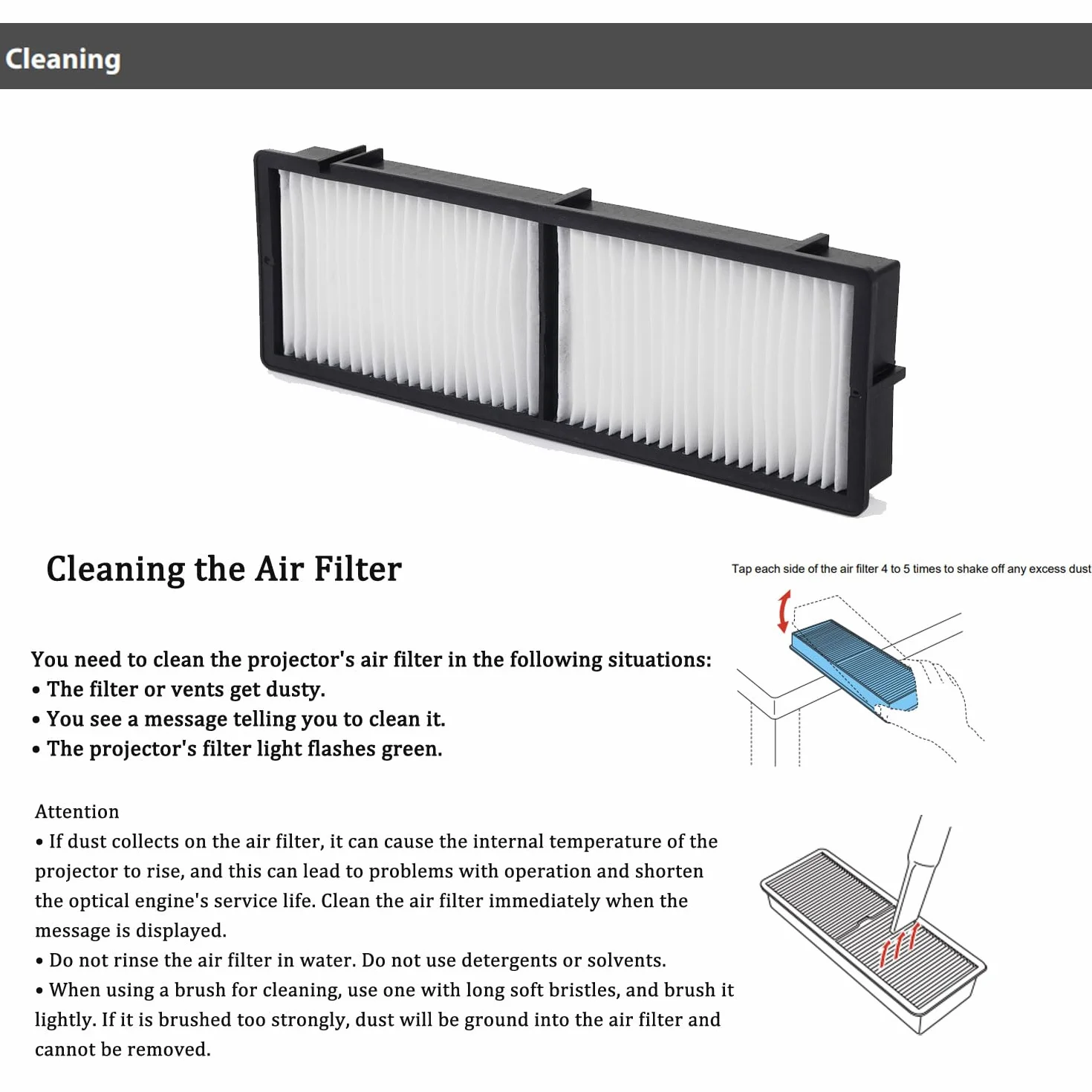 Filtr powietrza do projektora EPSON ELPAF21 EH-TW2800 EH-TW2900 EH-TW3000 EH-TW3200 EH-TW3500 EH-TW3600 EH-TW3800 EH-TW4400 EH-TW500000 EH-TW. Projektor 5500 EH-TW5800 H344B 460