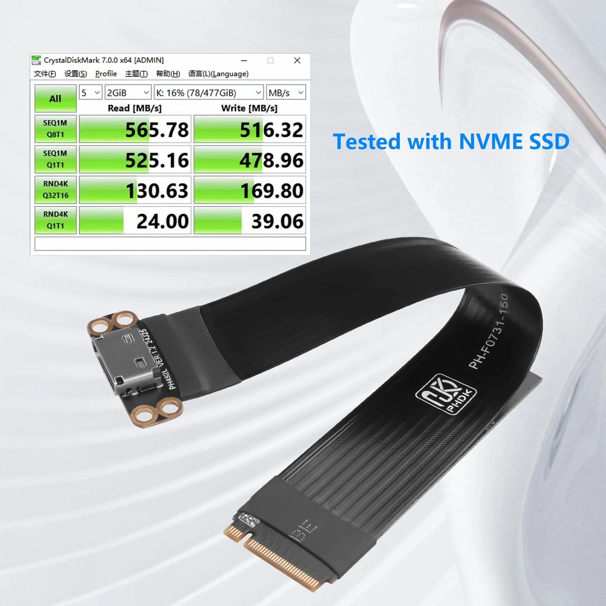 GINTOOYUN PCI-E4.0 M.2 NVME do Oculink SFF-8611/8612 kabel adaptera M.2 M-Key 2280 NGFF do Oculink SFF-8611 SFF-8612 żeński kabel hosta do laptopów, eGPU itp. (6,89 cala)