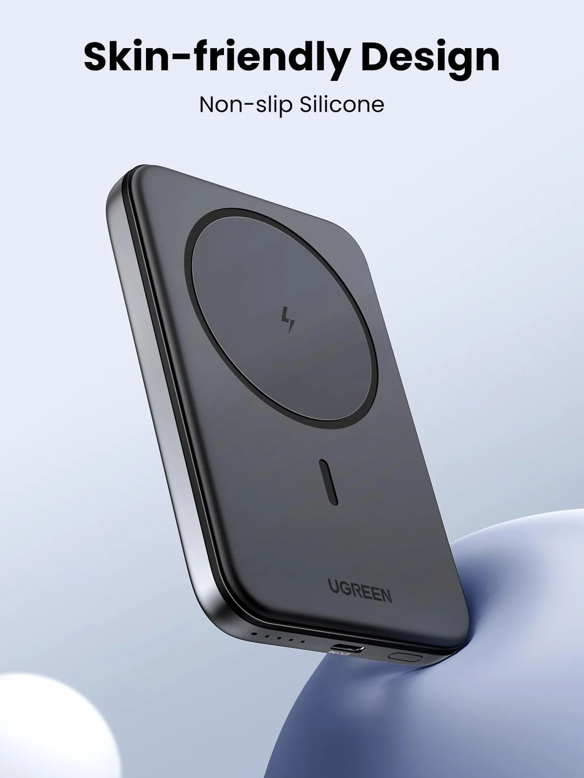 UGREEN Wireless Powerbank 5000mAh Magnetic Power Bank Small z funkcją szybkiego ładowania USB-C, bezprzewodowa bateria zewnętrzna MagSafe kompatybilna z iPhone 17 Pro Max/16 Pro/15/14/13/12（czarny）