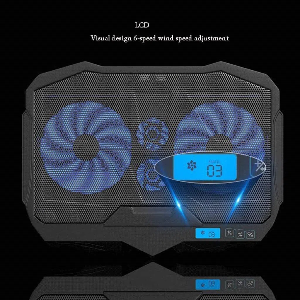 Podstawka Chłodząca Stabilny Podkładka Chłodząca Do Laptopa Z 2 Regulowanymi Wysokościami, Czterema Wentylatorami I Portami USB Odpowiednia Laptopów 12"-17" Cichy Biurko