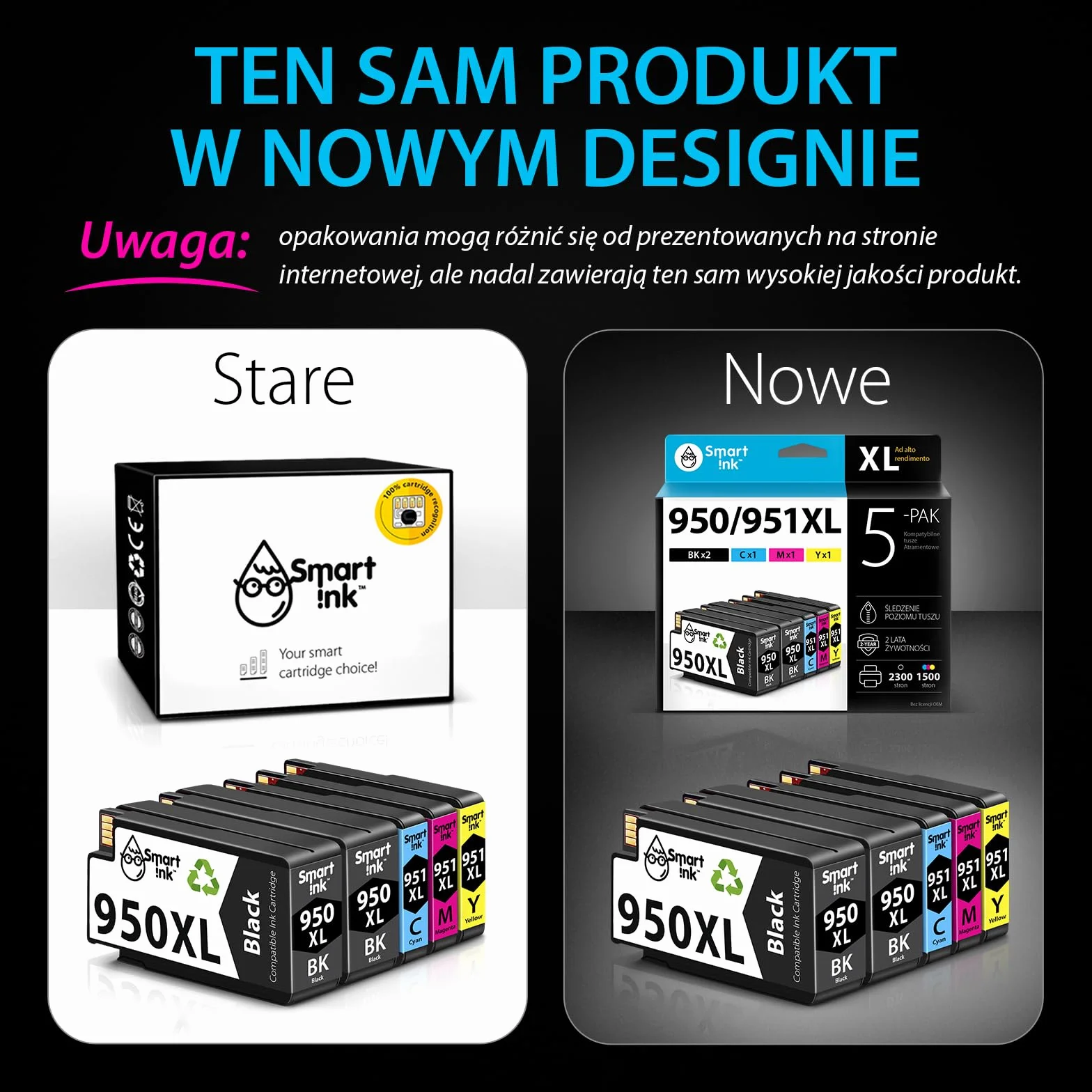 Smart Ink Kompatybilne wkłady atramentowe HP 950XL 951XL 5 Multipack do Officejet 8100 8600 8610 8620 8630 8640 8660 8615 8625 251DW