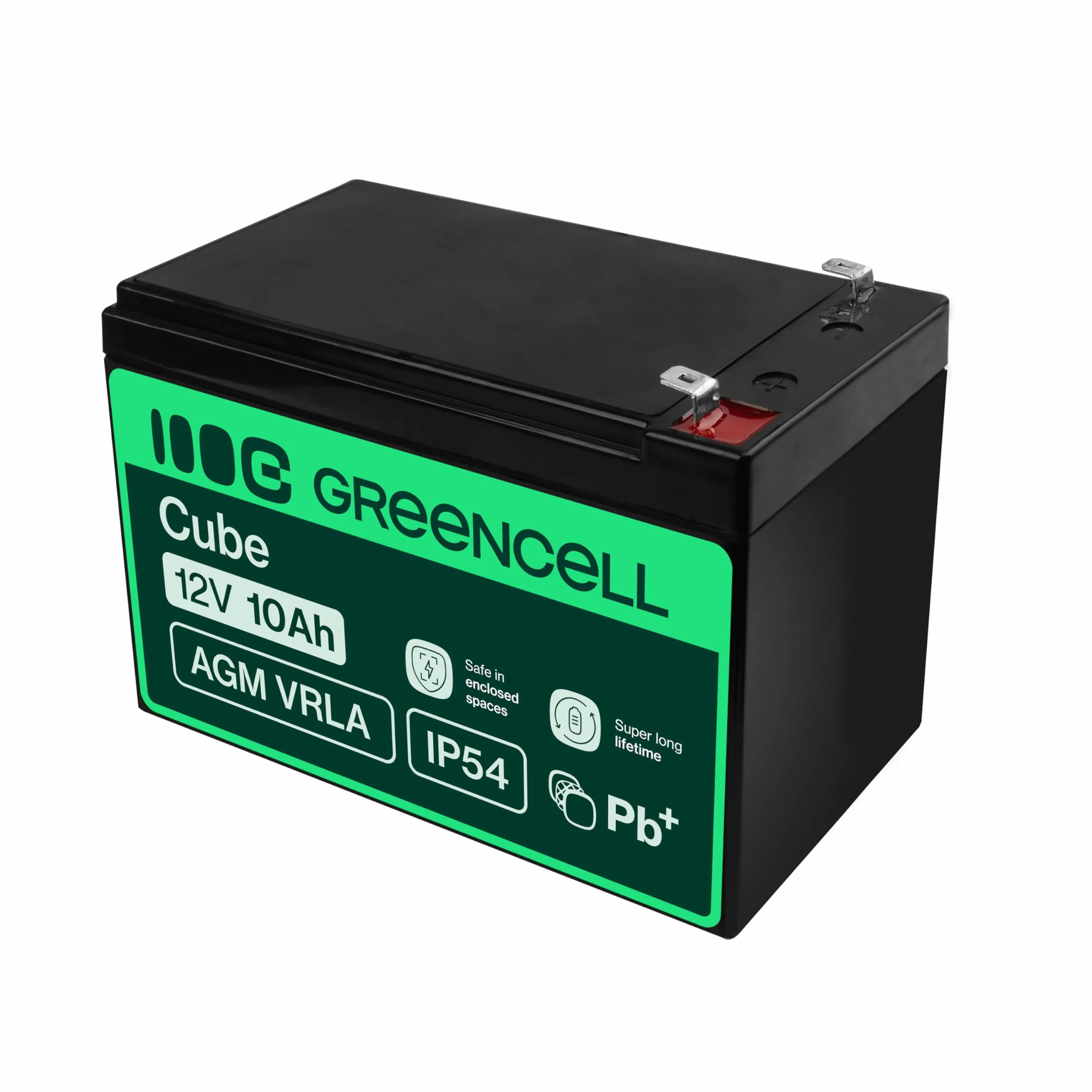 Green Cell AGM 12 V 10 Ah akumulator z włókniny VRLA akumulator ołowiowo-żelowy, odporny na cykle Unbemann UPS USV, zasilanie awaryjne w systemie UPS
