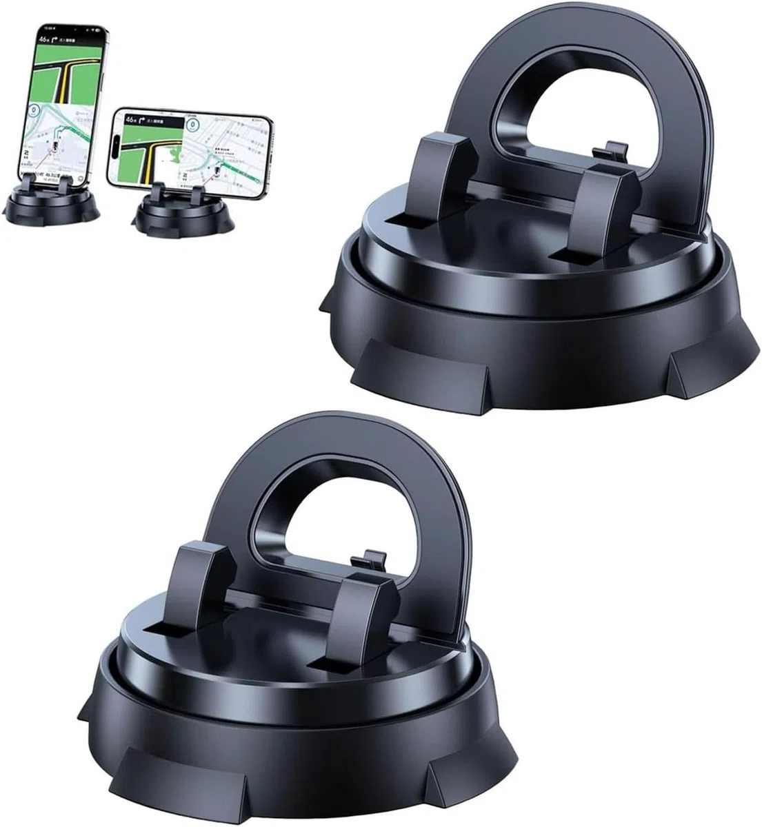 Uchwyt na telefon do samochodu z przyssawką, inteligentny, wielofunkcyjny uchwyt na konsolę z nawigacją, regulowany w 360 stopni uchwyt na telefon z antypoślizg, 2pcs