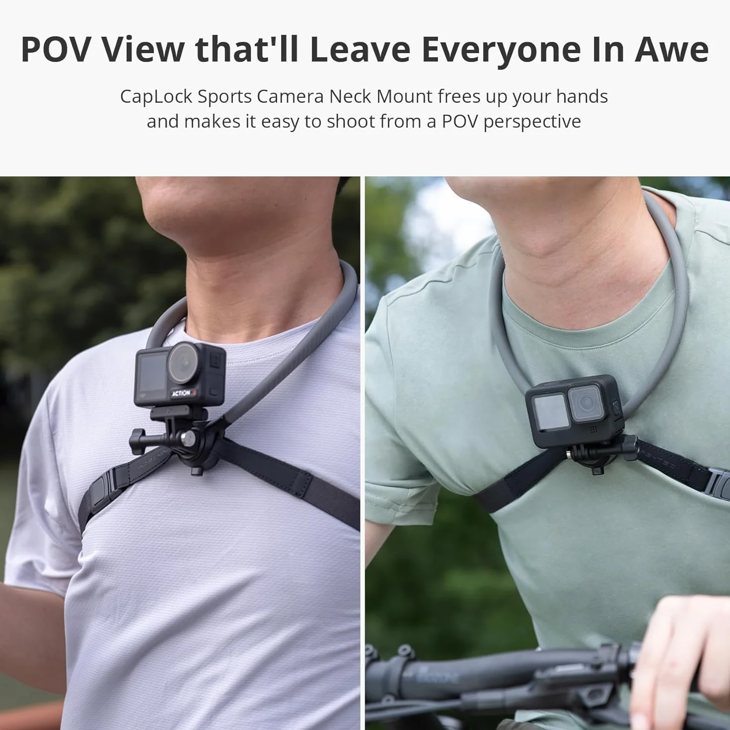 PGYTECH CapLock Uchwyt na Szyję POV Pasek dla DJI OSMO 360, GoPro Hero 13, Insta360 Ace Pro 2