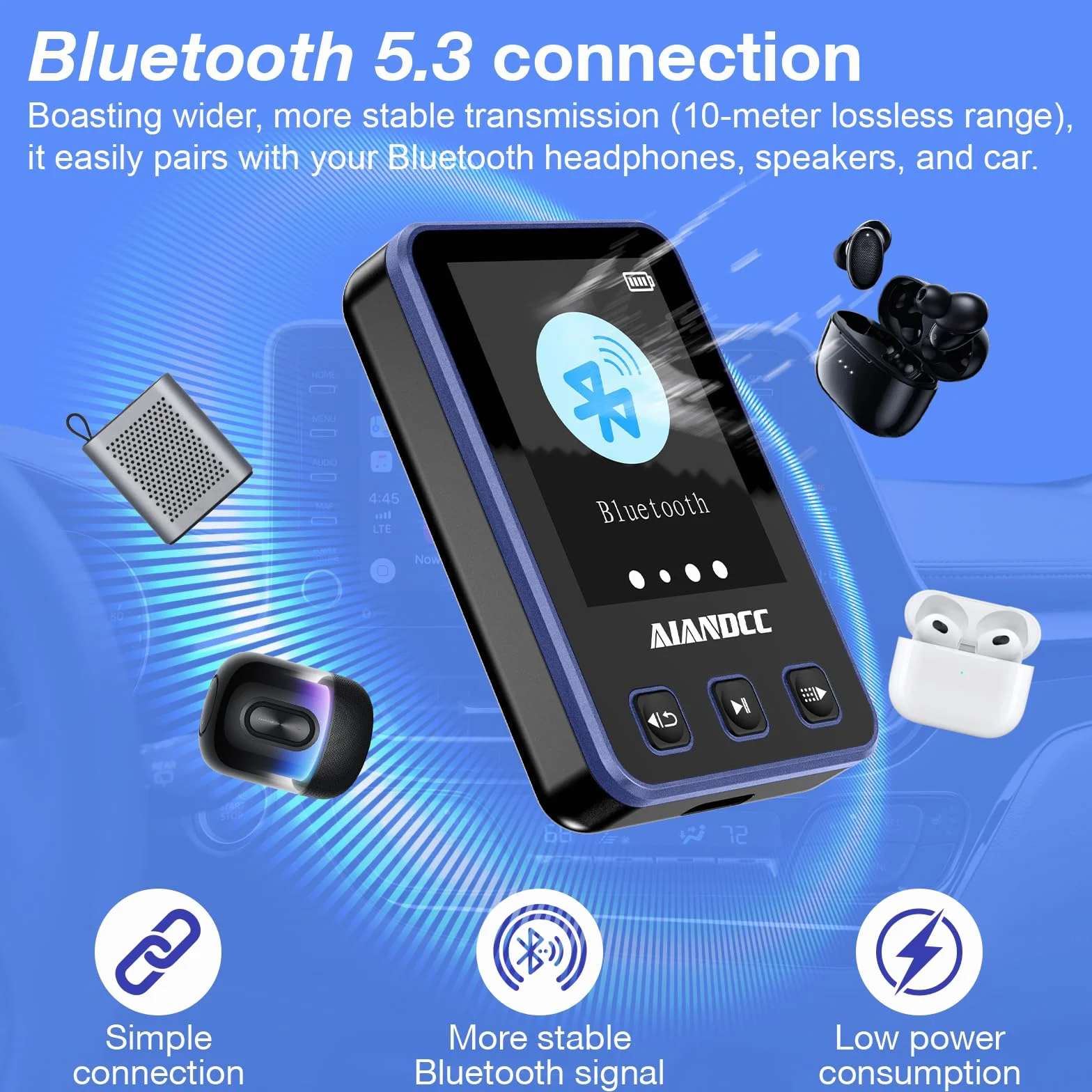 Odtwarzacz MP3 32 GB z funkcją odtwarzania muzyki Bluetooth, ekran 0,77", opaska, przewodowe słuchawki w zestawie, do biegania, studia fitness, zielony