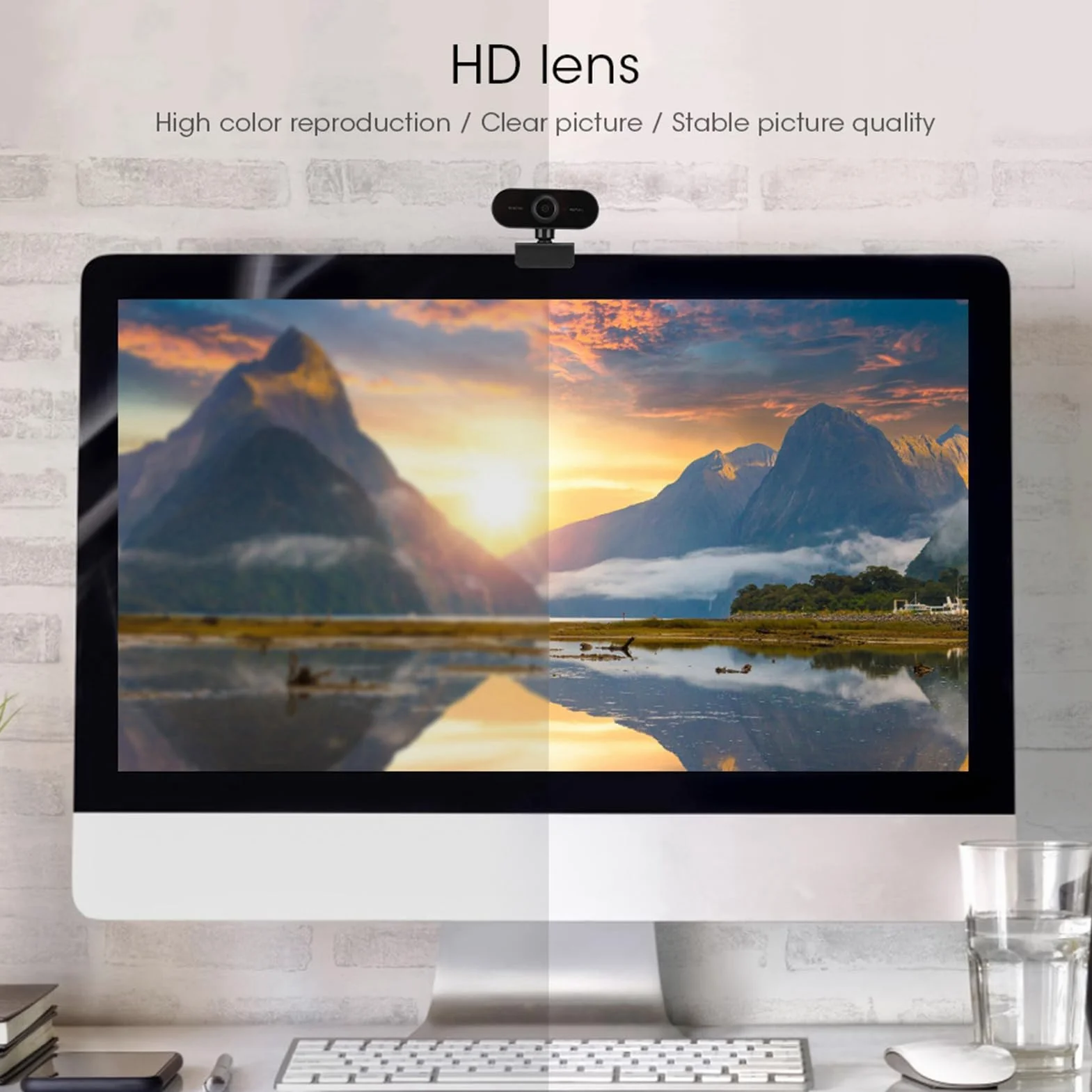 Kamera Internetowa USB 1080P z Mikrofonem, Obrót 360 Stopni, do Wideokonferencji (Czarny)