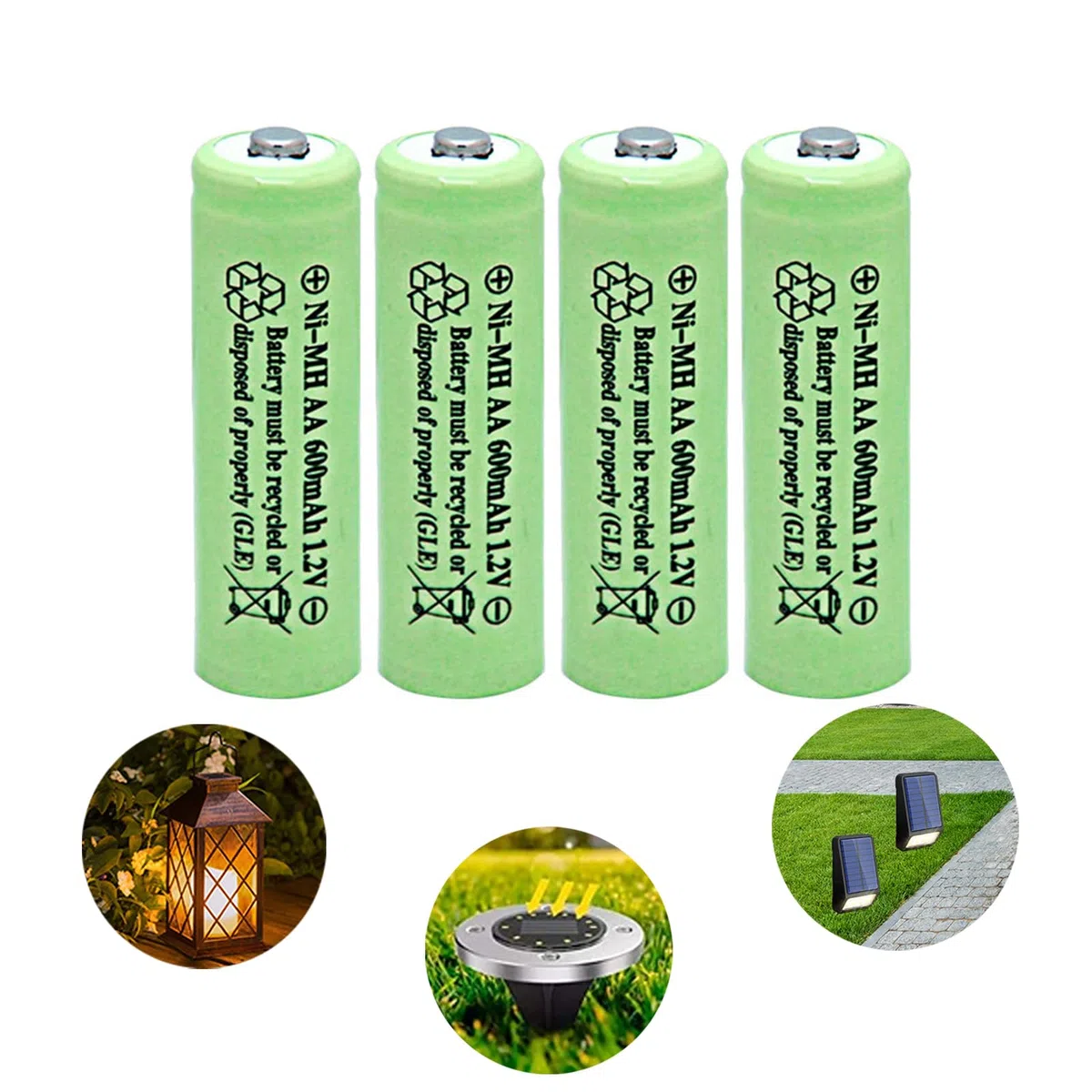 Akumulatory solarne AA Ni-MH 600 mAh (4 sztuki)