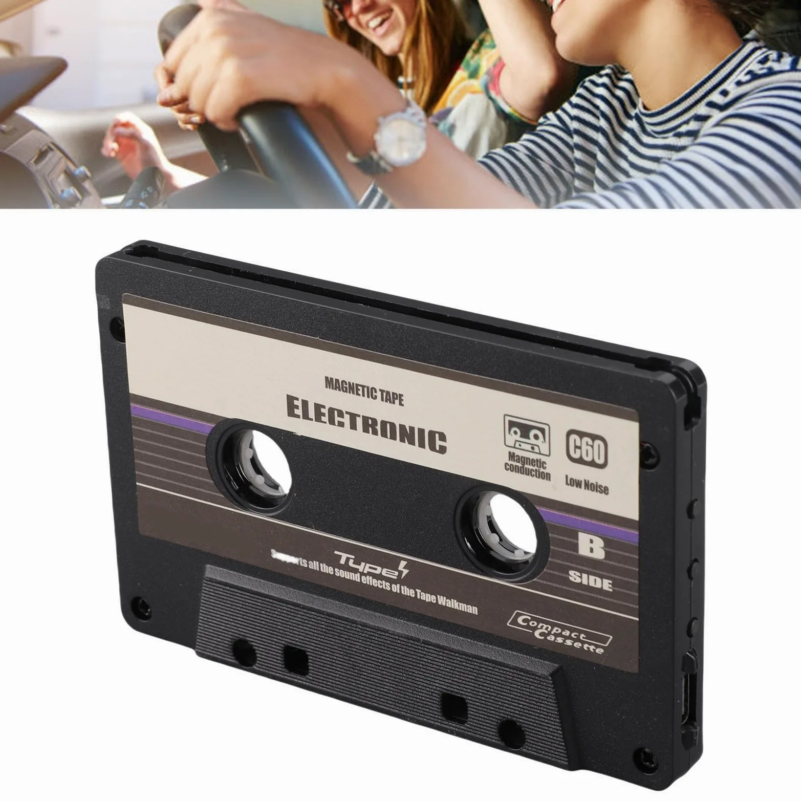 Fdit Samochodowy Adapter do Kaset Bluetooth Stylowy i Przenośny Odbiornik do Płynnego Odtwarzania Muzyki w Pojazdach Konstrukcja Zasilana Przez USB