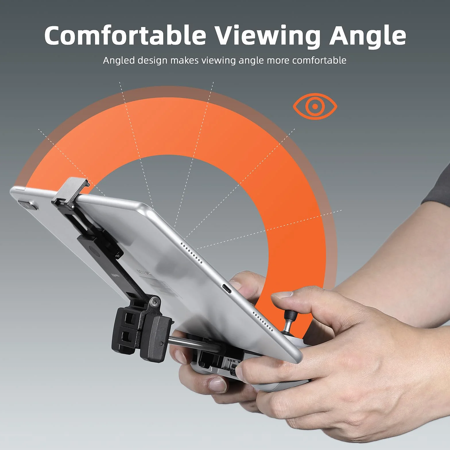 FPVtosky Demontaż uchwyt do tabletu DJI Mini 5/4/3 Pro/Mini 4K/2 SE/Neo 2/Flip, składany uchwyt montażowy iPad 7-12", zawiera obrożę i 2 kable do DJI RC-N1/N2/N3