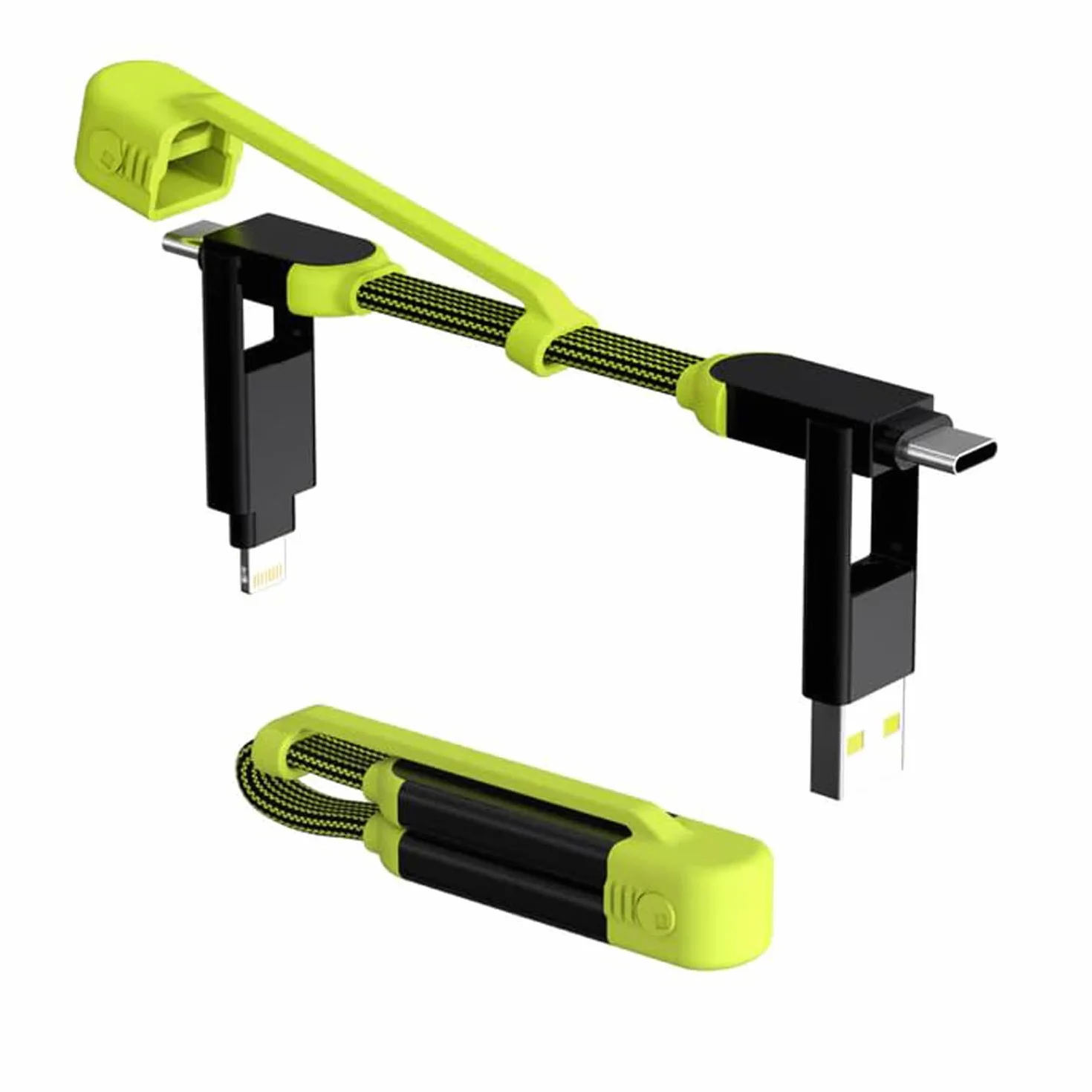 Ładowarka Rolling Square inCharge XL Pocket - kabel USB Type-c 6-w-1, uniwersalny kabel do ładowania Lightning, USB-C, USB-A i Micro USB, ultraszybkie ładowanie 100 W, gadżet techniczny, 15 cm