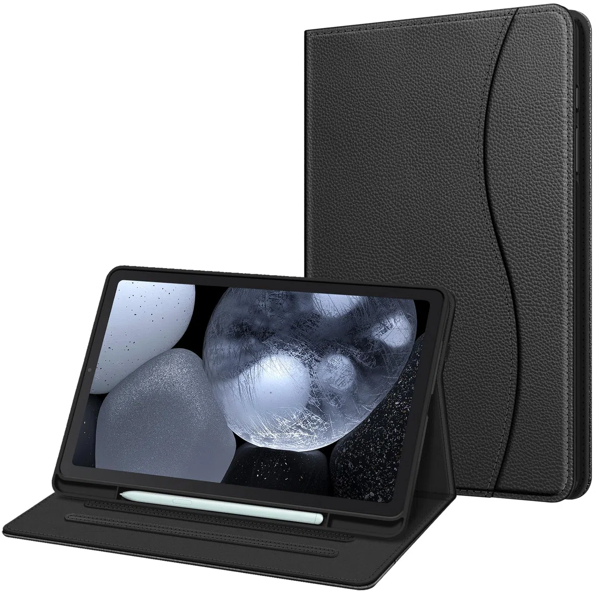 Fintie Etui do Samsung Galaxy Tab S6 Lite 10.4 2022/2020 SM-P610/P613/P615/P619, miękkie etui ochronne z TPU na tył obudowy z uchwytem S Pen i przegródkami na dokumenty, czarne