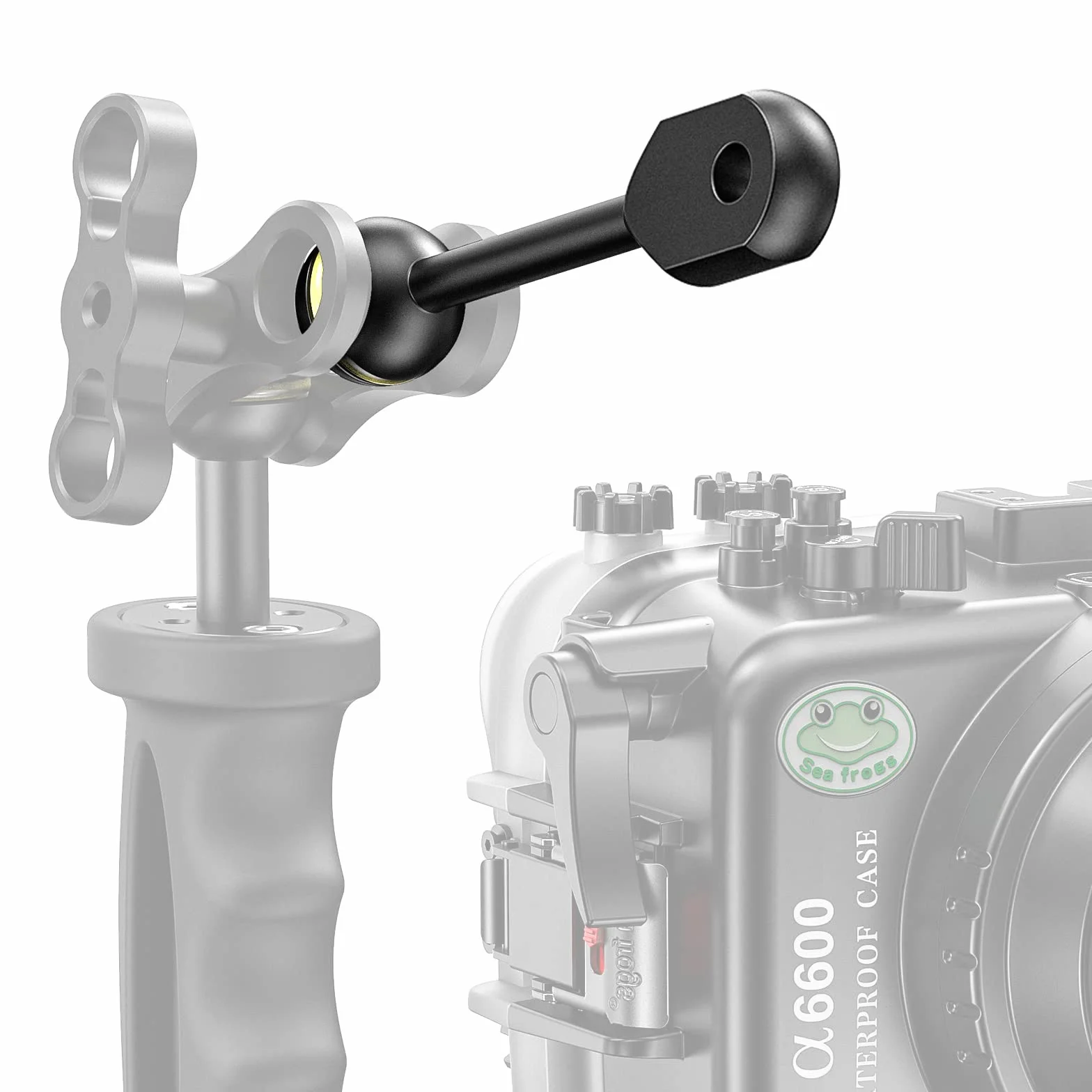 Sea Frogs 3,5" 8,89 cm aluminiowy adapter YS 1" ramię kulowe do podłączenia stroboskopu światła wideo do obudowy podwodnej