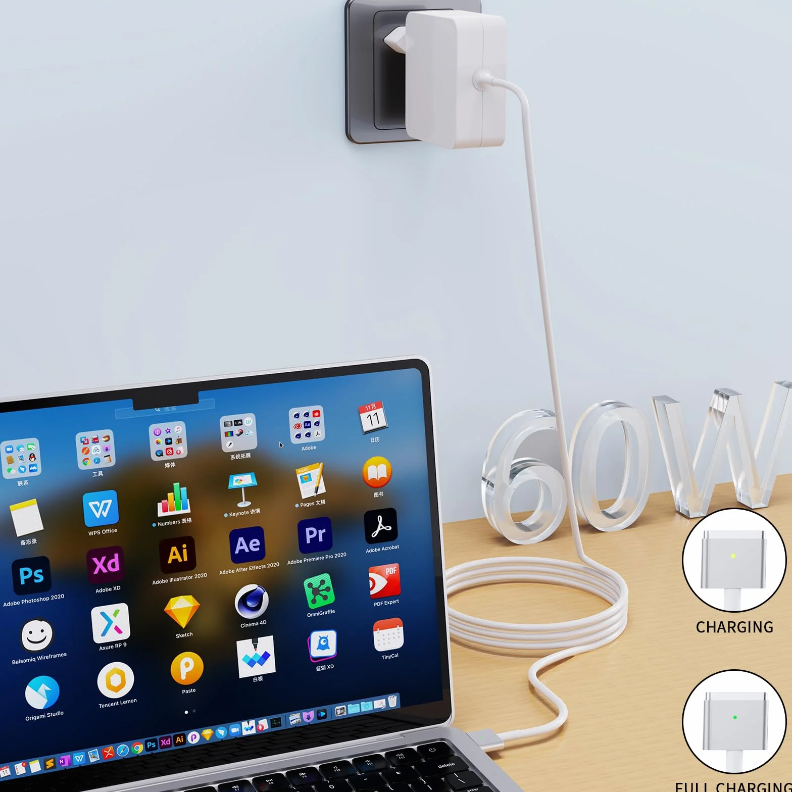 Mac Book Pro Ładowarka 60W T Tip Zasilacz do MacBook Air 11 13 Cali 2012-2017 A1502 A1425 A1435 A1465 A1466 A1424 A1290
