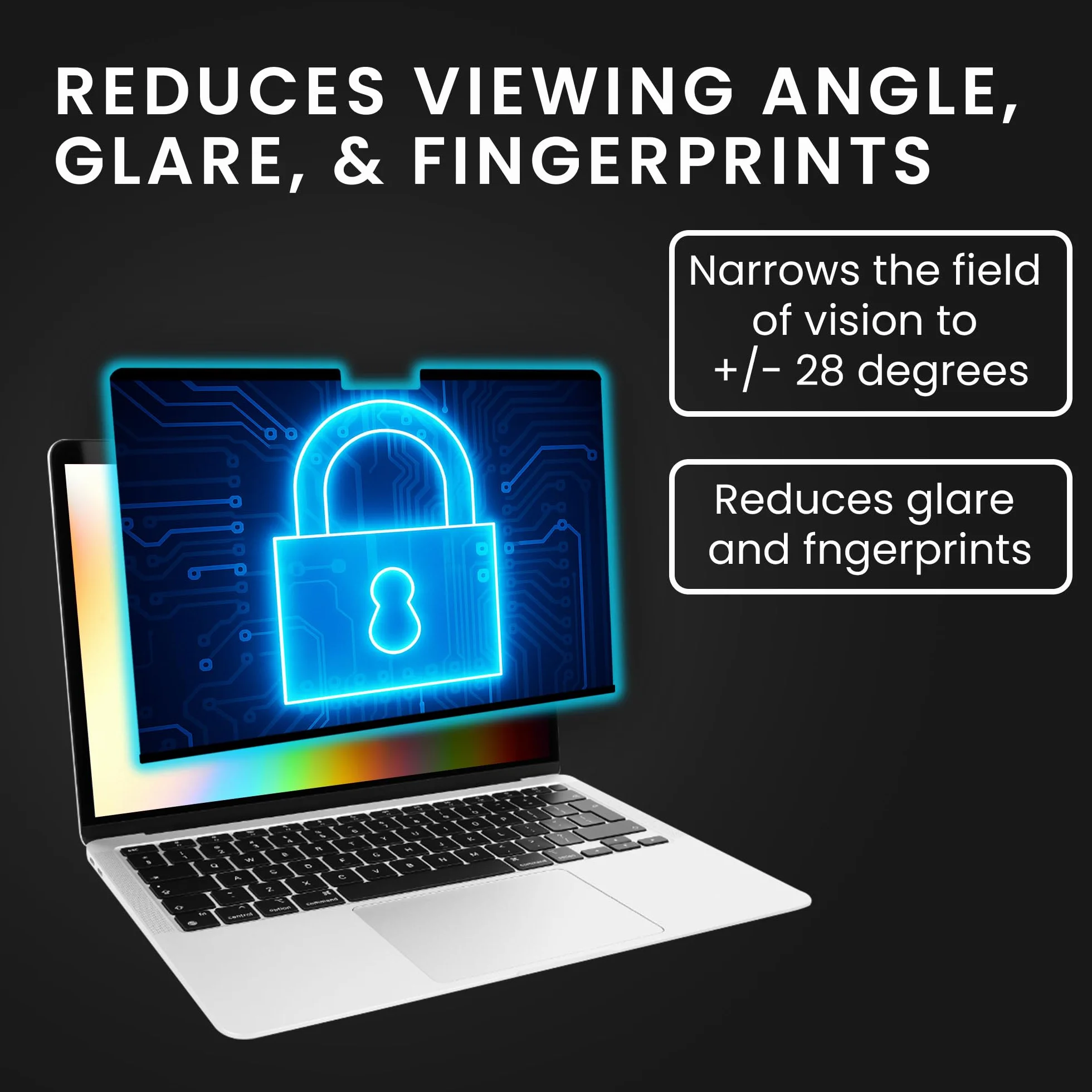 kwmobile Osłona prywatności na laptopa Apple MacBook Air 33.8 cm M1 A2337 A2179, magnetyczna osłona ekranu komputera, ochraniacz monitora laptopa, antyodblaskowa blokada niebieskiego światła