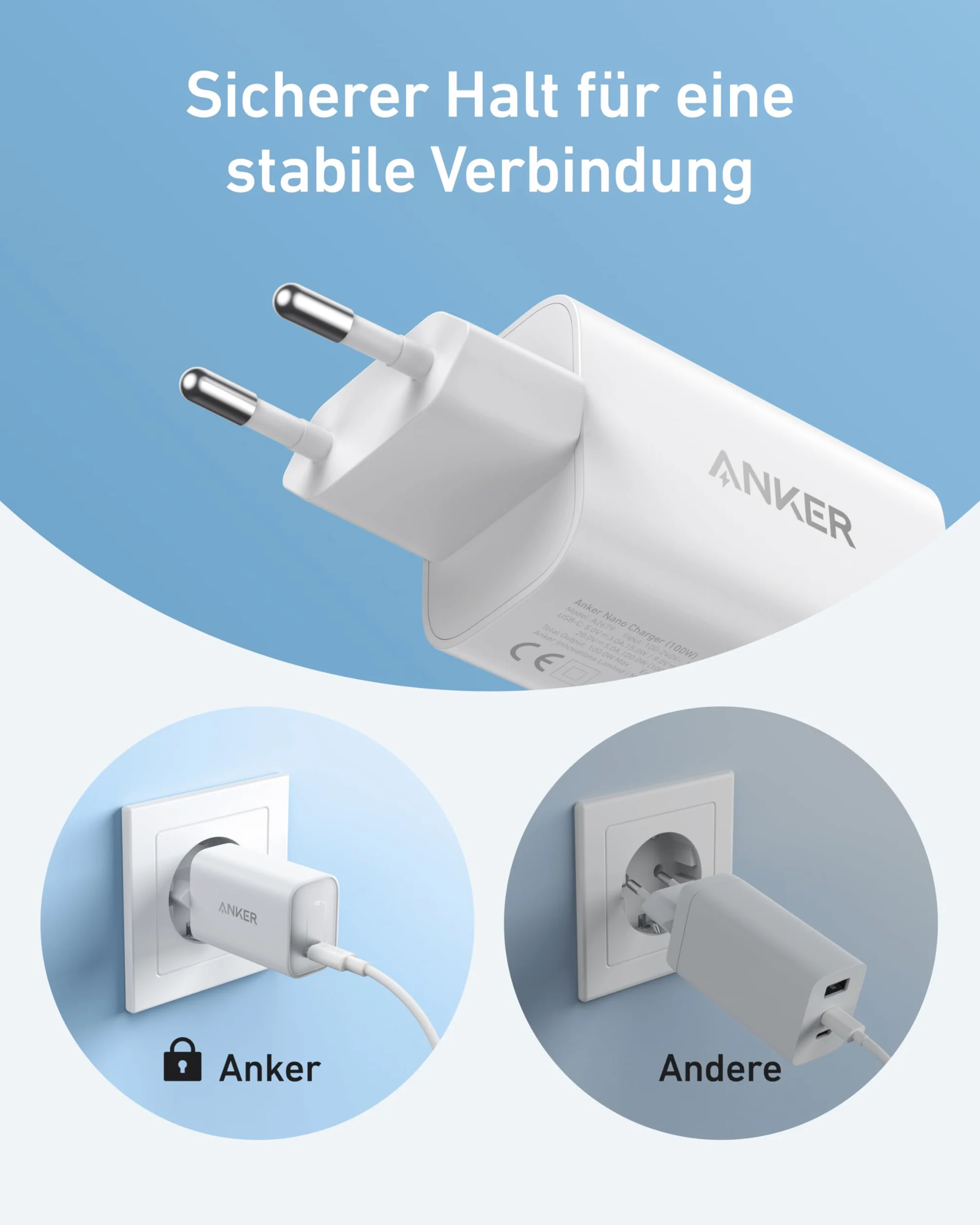 Anker Ładowarka USB-C Nano 100 W do MacBooka, iPada, iPhone'a, Galaxy z kablem 1,8 m