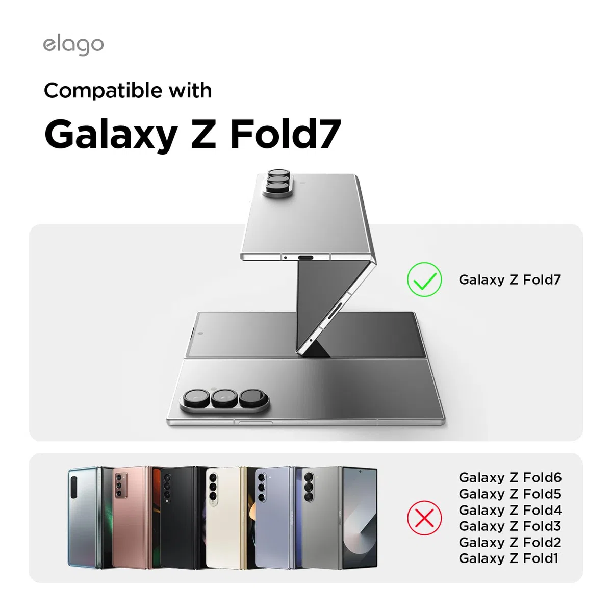 elago Magnetyczne przezroczyste etui Samsung Galaxy Z Fold 7 MagSafe, PC, zderzak odporny na wstrząsy