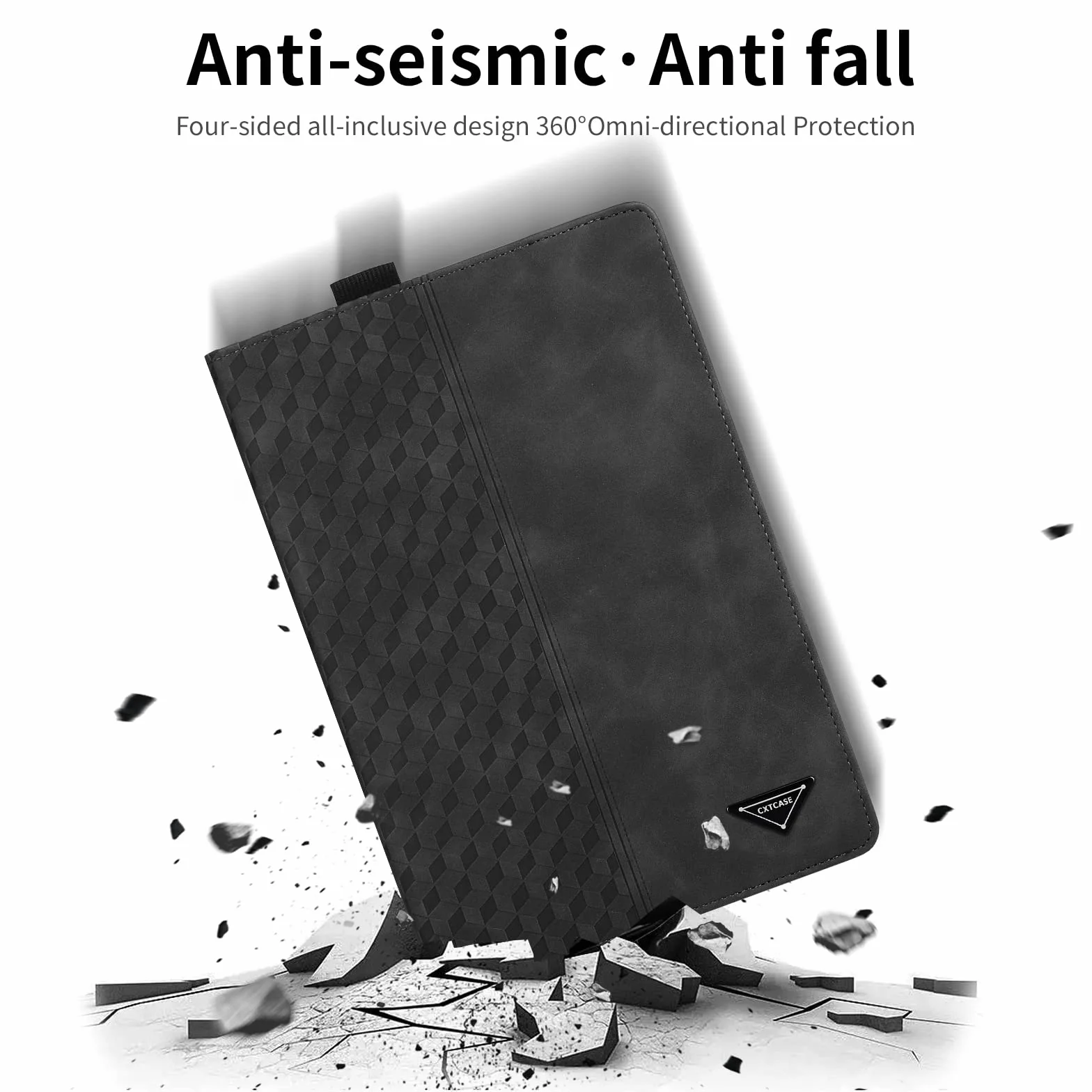 Etui do Samsung Galaxy Tab S5e 10,5" 2019 (SM-T720/T725), biznesowa osłona ze skóry PU, ochronne etui-obudowa na tablet Samsung Galaxy Tab S5e 10,5" 2019 (SM-T720/T725), czarne