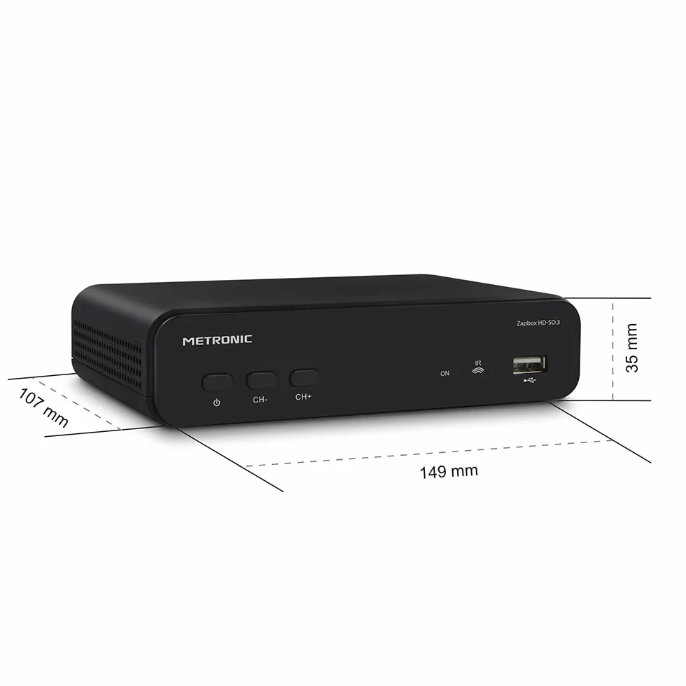 Metronic Zapbox HD-SO.3 Odbiornik HD TDT-T2, dekoder z PVR, USB, HDMI, SCART, czarny
