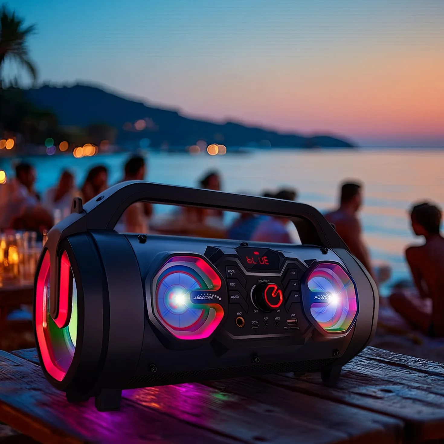 Audiocore AC875 Przenośny głośnik Bluetooth 5.0 Boombox 30W PX4 Odporny na zachlapania