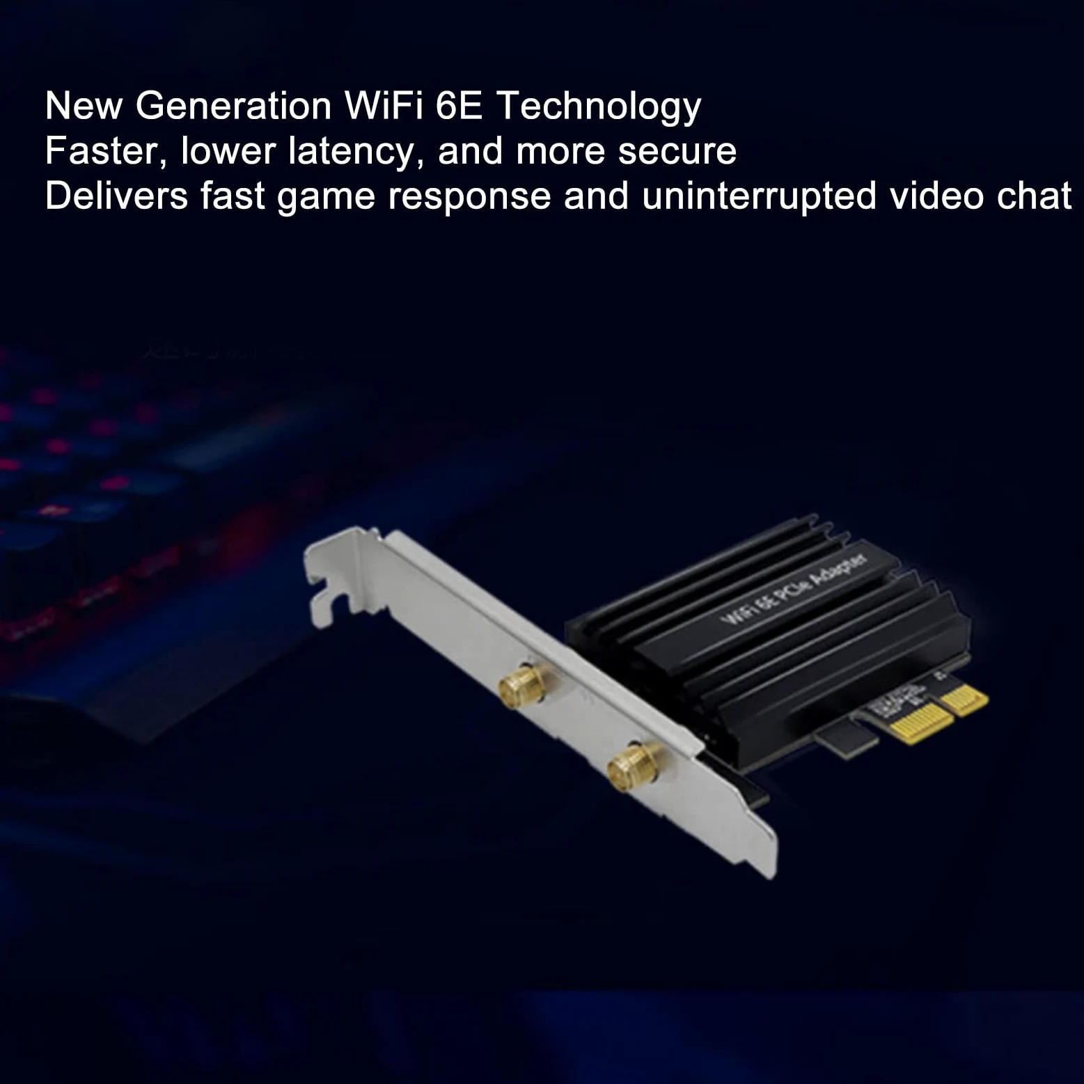 Bezprzewodowa karta LAN 6E PCIE, szybsza prędkość o mniejszym opóźnieniu, technologia BT 5.2, pozłacany interfejs wbudowany radiator, wielozakresowy 5 Ghz 6 Ghz 2,4 Ghz dla PC
