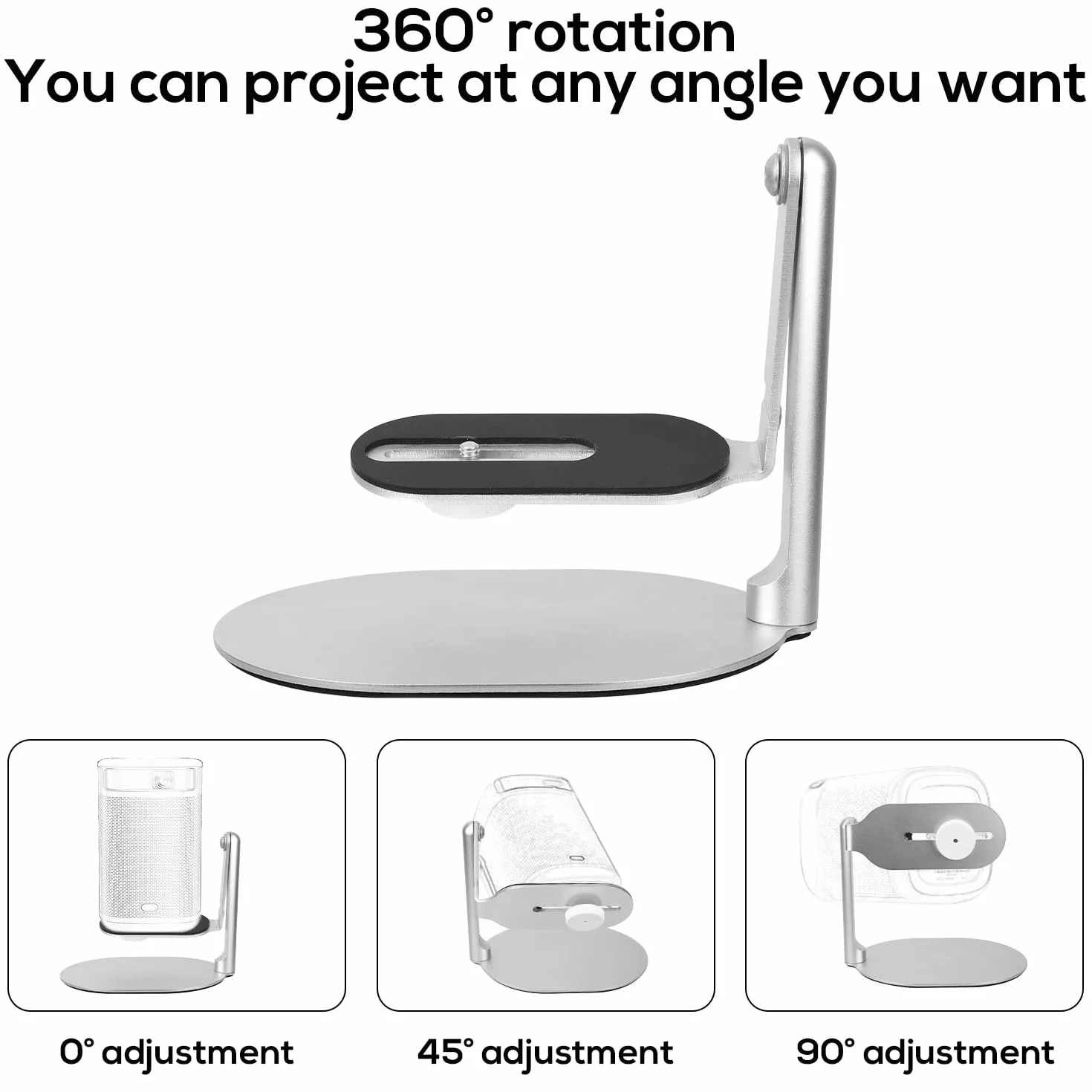 Gosknor Stojak na Projektor Stołowy, Regulowany Pod Kątem 360° Wielokątowy Stojak na Monitor i Projektor Stołowy Kompatybilny z Kamerą Nebula XGIMI