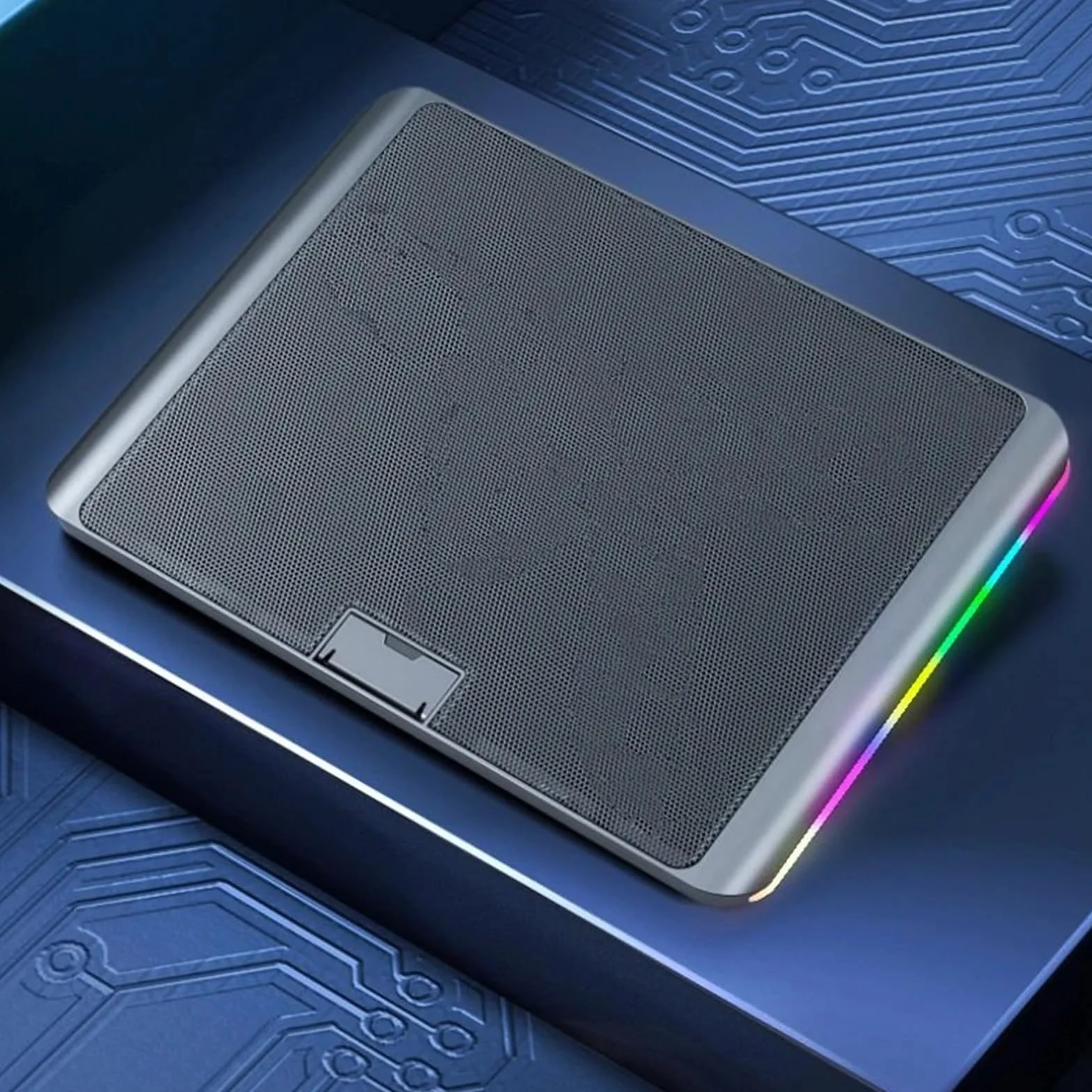 Podkładka chłodząca pod laptopa Oświetlenie RGB Podkładka chłodząca do laptopa Dwa wentylatory 3200 obr./min Cicha chłodnica Chłodzenie laptopa do gier 11-17 cali(One Fan)