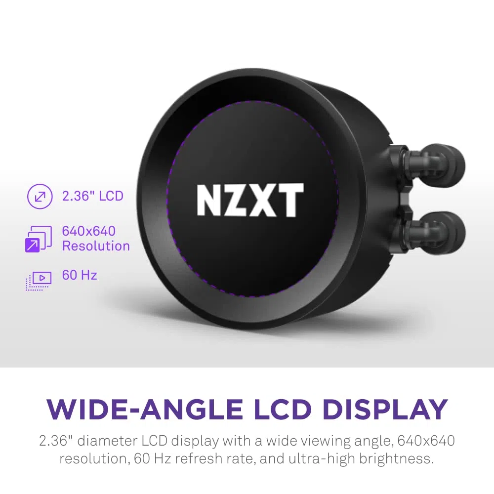 NZXT Kraken Elite 240 RGB - Chłodzenie AIO CPU 240mm, LCD - Czarny | Premium chłodzenie AIO RGB 240mm z konfigurowalnym LCD 2,36 cala. Szerokokątny ekran, wentylatory RGB Core, kontrola CAM.