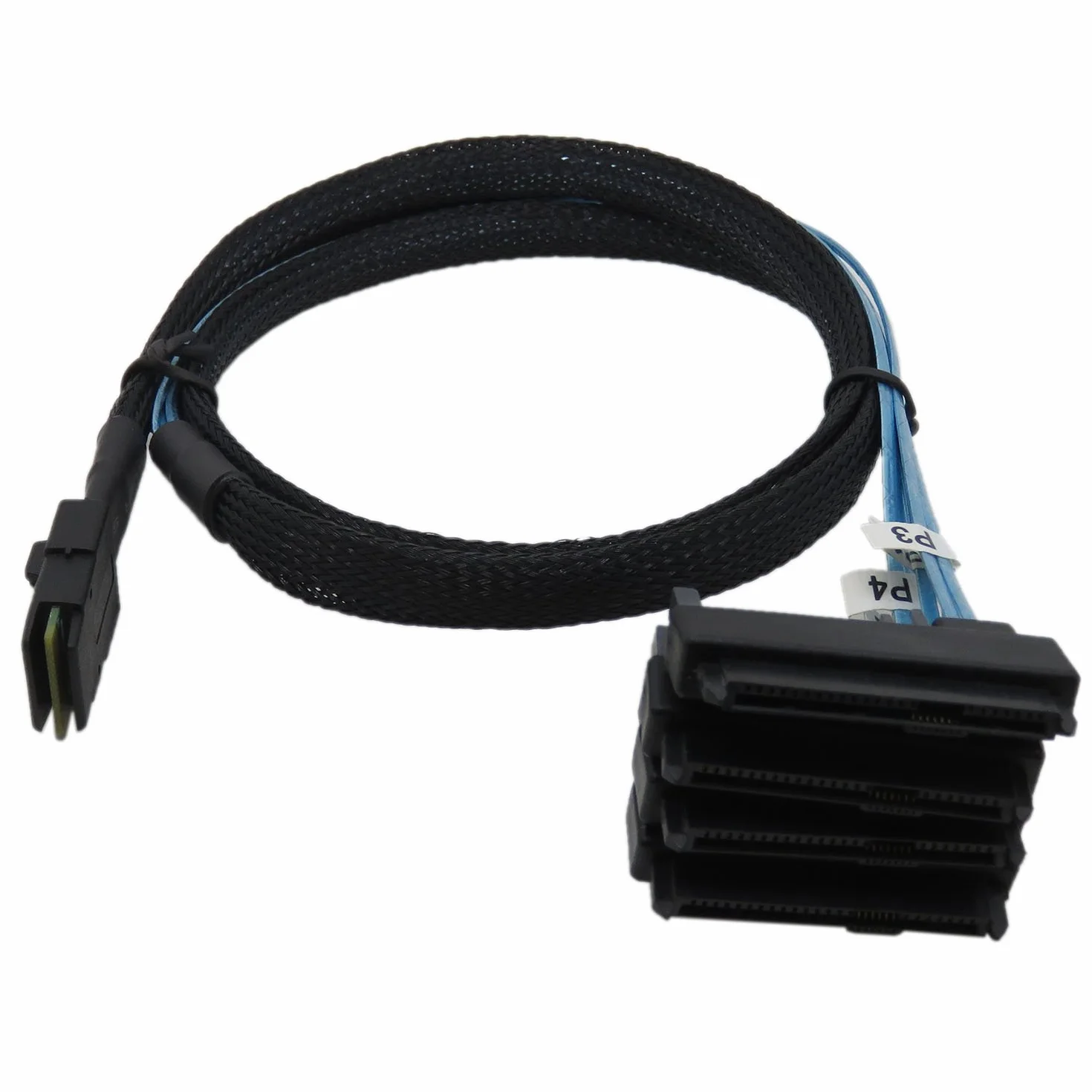 Mini SAS 36 SFF-8087 do (4) złącza SFF-8482 z zasilaniem SATA 1 m