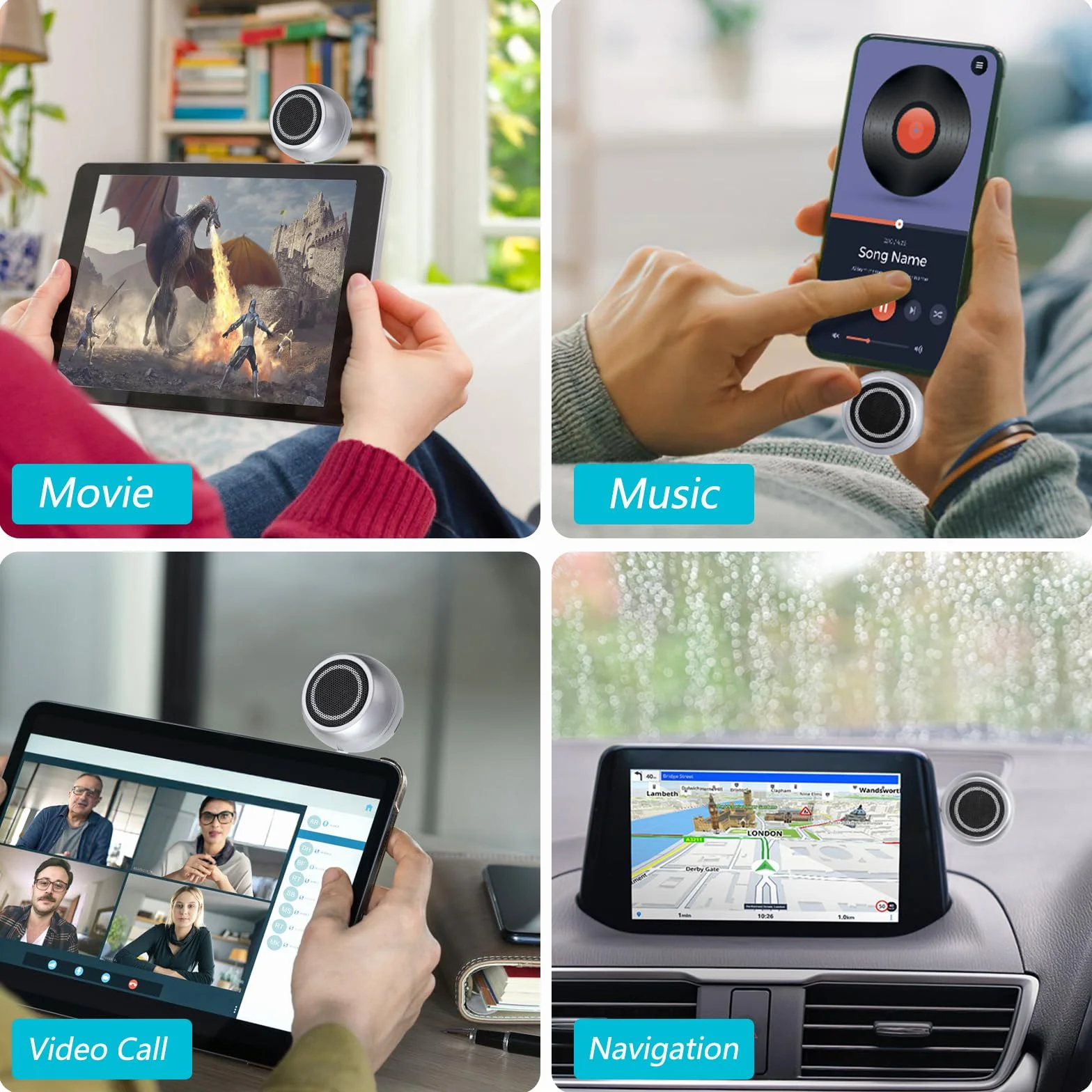 Bestcool Mini głośnik, bezprzewodowy przenośny głośnik 3 W, ładowalny mini głośnik Line-in, głośnik do telefonu komórkowego z wtyczką AUX Audio Jack 3,5 mm do iPhone'a, iPada, iPoda, tabletu