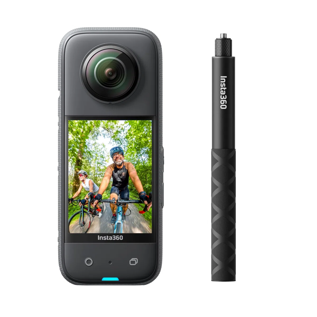 Insta360 X3 zestaw do selfie Stick – kamera sportowa 360 z aktywnym filmem HDR 5,7K 360, kamera z pojedynczym obiektywem 4K, wodoodporna, stabilizacja FlowState, ekran dotykowy 5.8 cm, edycja AI,