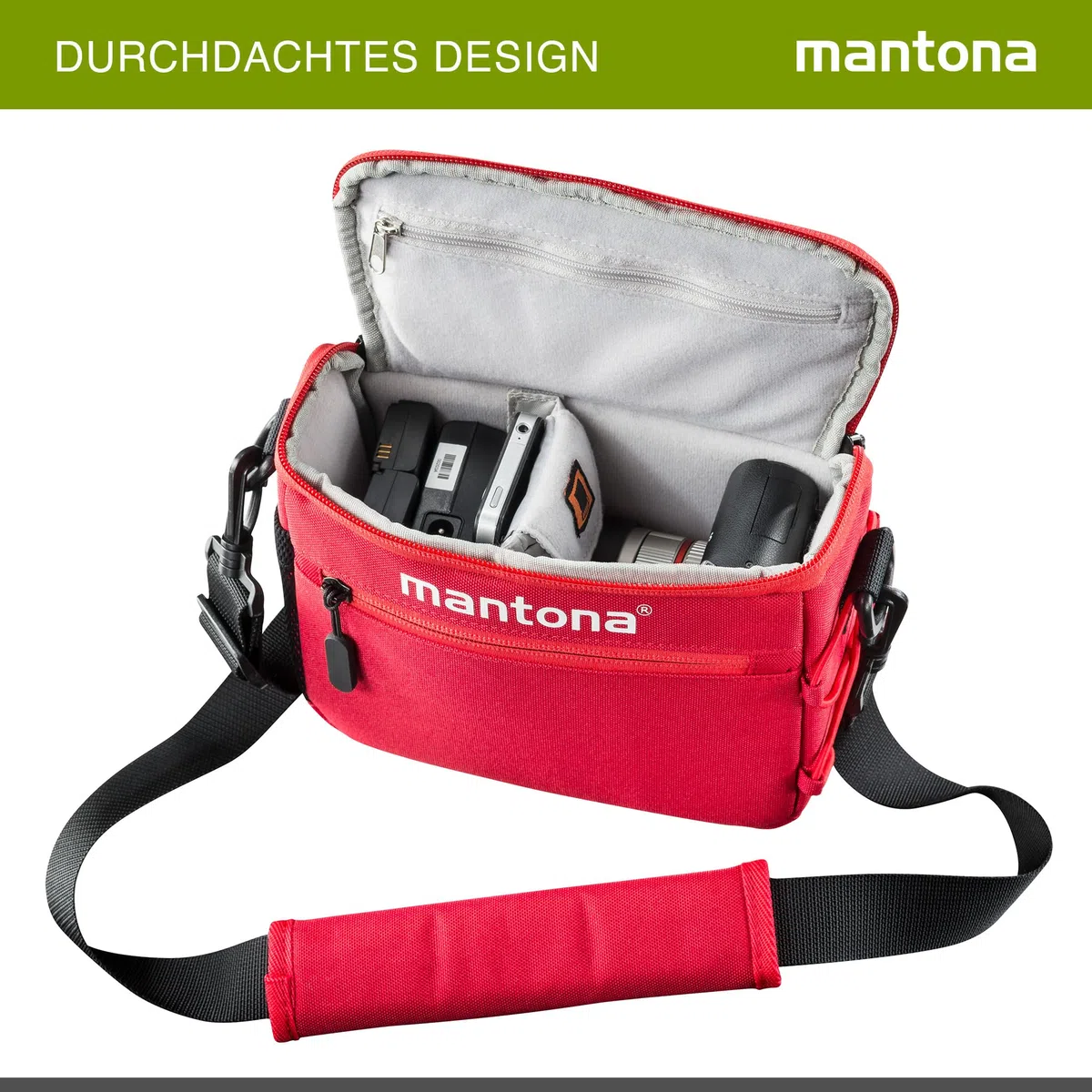 mantona Torba na aparat Irit System, Czerwony, Torba